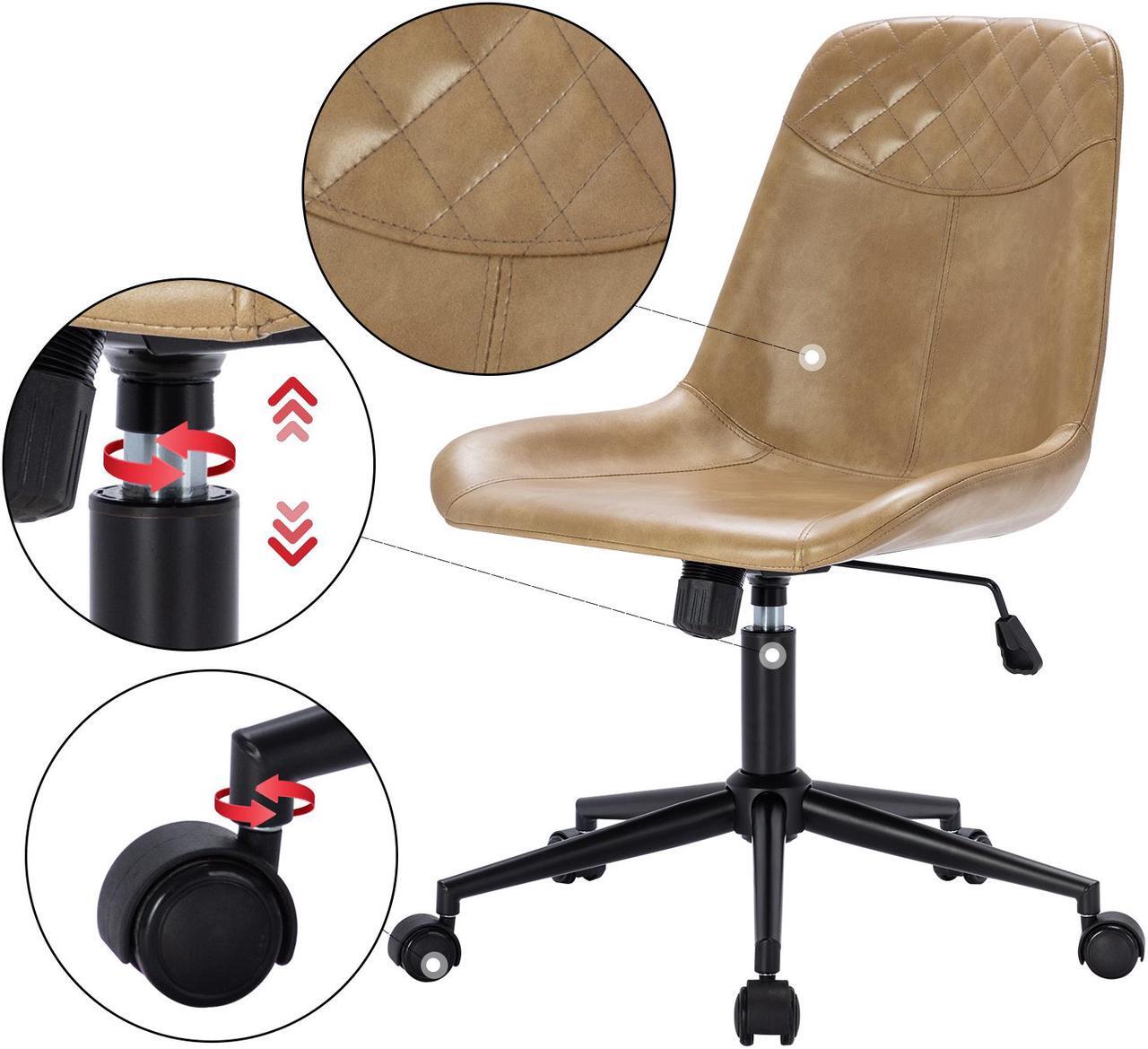 Alt view image 4 of 7 - Duhome Modern PU Leather Office Chair Desk Chair Swivel Computer Chair