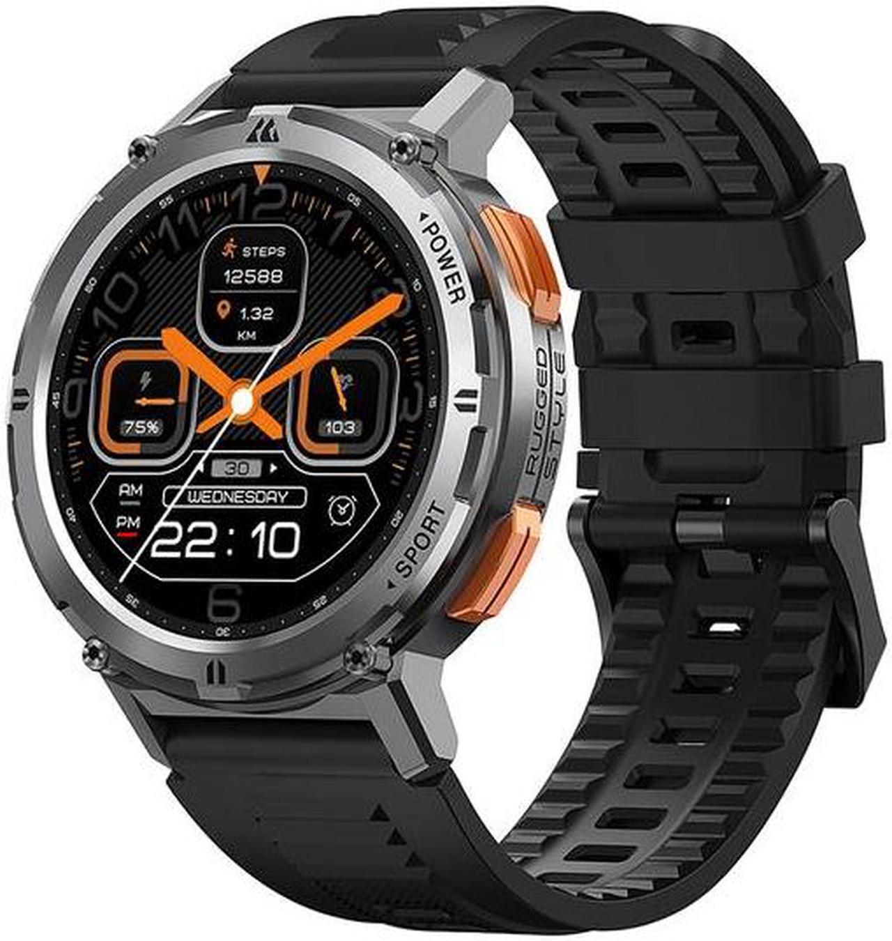 Main image of 2023 KOSPET TANK T2 Military Smartwatch Men Women Electronic Digital Watch AI Voice Assistant Make Call AMOLED AOD 70 Sport Modes Bluetooth IP69K Waterproof SOS(silvery)