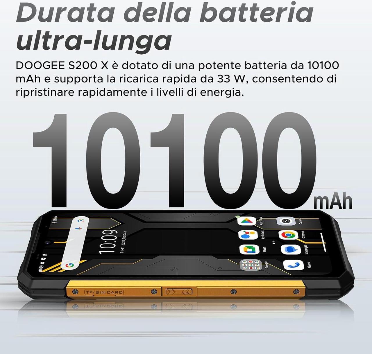Alt view image 4 of 7 - DOOGEE S200 X Rugged Smartphone 5G, 32GB+512GB, 1.32 Rear Display, 10100mAh, 6.72 FHD+120Hz, Android 14, MTK Dimenth 7050 Octa-Core, 100MP+20MP+ 20MP Camera, WIFI6/NFC/BT5.2/GPS Yellow
