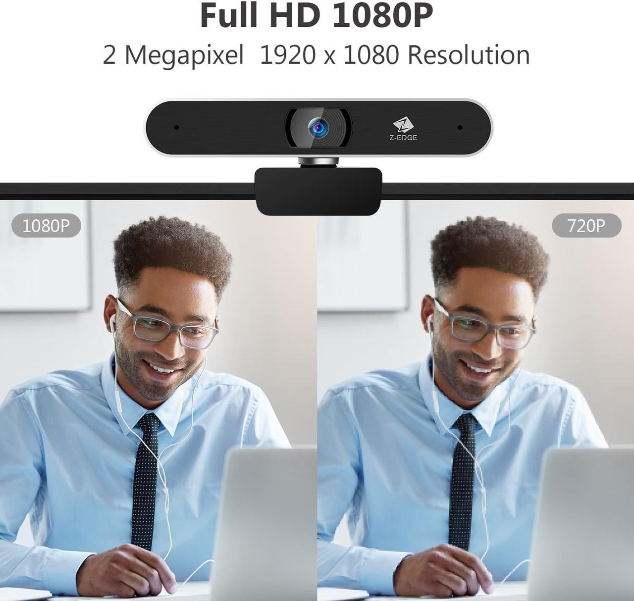 Alt view image 3 of 7 - Z-EDGE ZW511 Full HD 1080P Webcam Auto Focus Web Camera for PC/Desktop/Laptop, Built-in Dual Stereo Microphone, Plug & Play, Compatible with Windows/Android/MAC OS