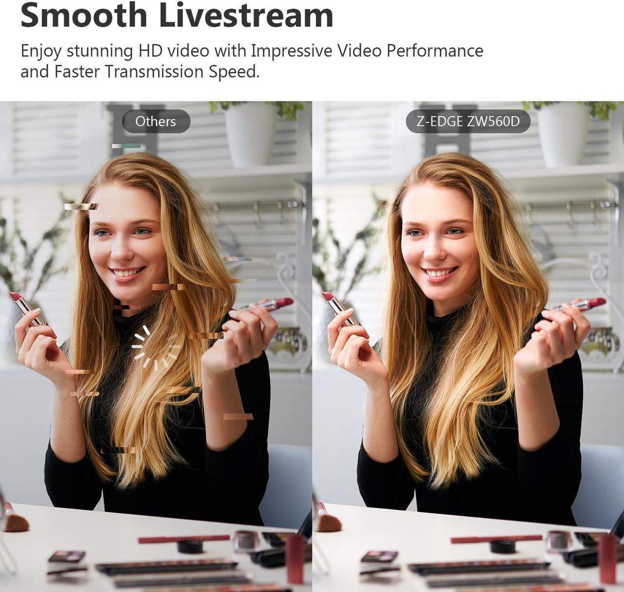 Alt view image 4 of 7 - Z-EDGE ZW560D Full HD 1080P Webcam Auto Focus Web Camera for PC/Desktop/Laptop, Built-in Full Directional Microphone, Plug & Play, Compatible with Windows/Android/MAC OS, With Tripod