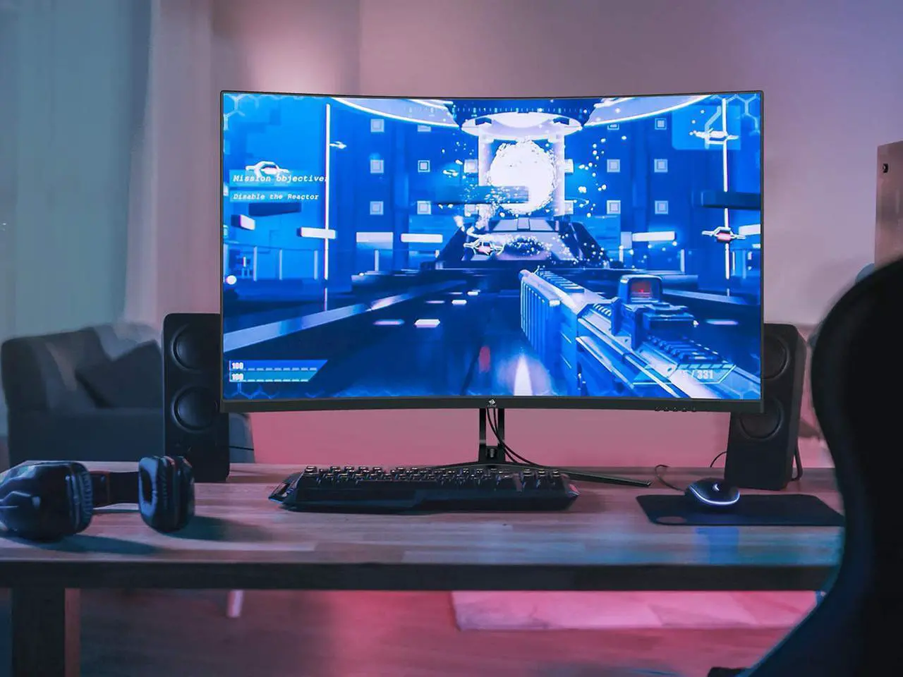 Alt view image 7 of 7 - Z-EDGE UG32 32" 1080P 165Hz 1ms 1500R Curved Gaming Monitor, HDR10 Compatible, FreeSync, HDMI x2, DisplayPort x2, 178° View Angle, with RGB Light, Built in Speakers, Eye-Care Technology