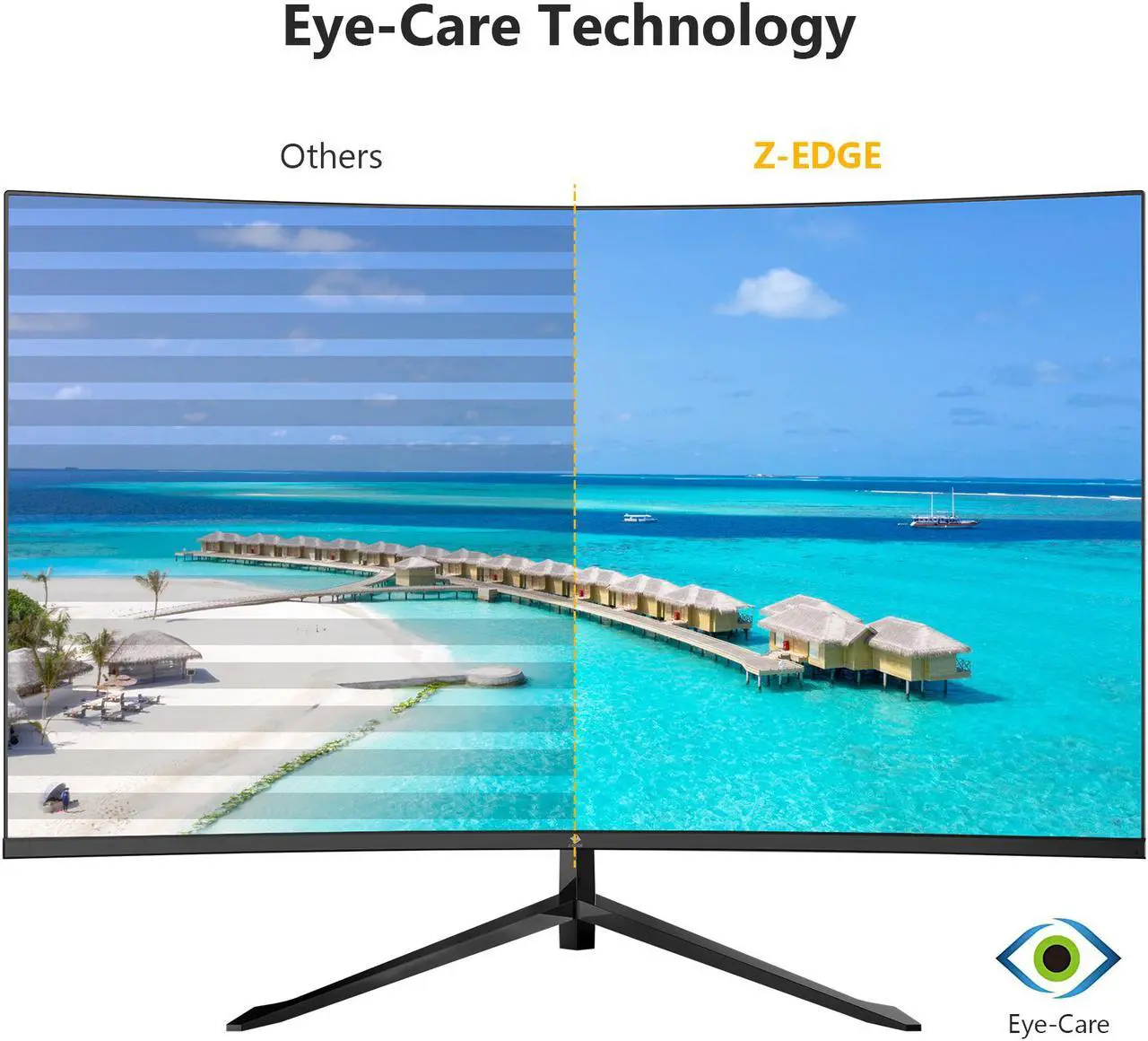 Alt view image 4 of 7 - Z-EDGE UG32F 32" 1080P 1920 x 1080 200Hz Curved Gaming Monitor, 300cd/m², FreeSync, HDMI x2, DisplayPort x1, HDR10, 178° View Angle, Built in Speakers, With RGB Breathing Light