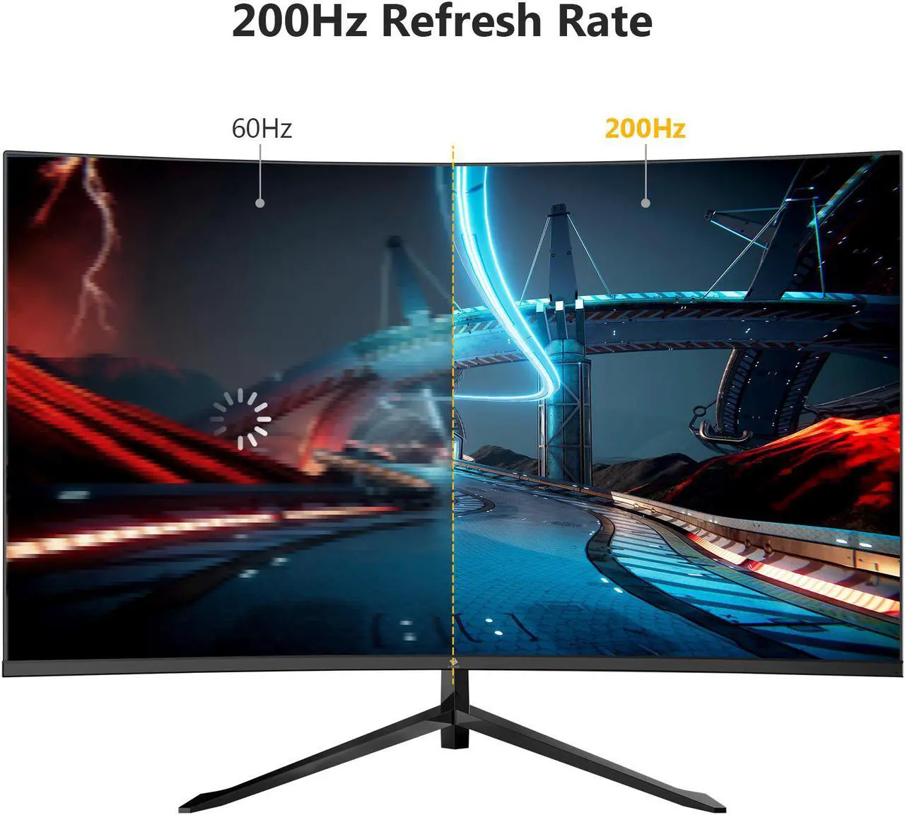 Alt view image 2 of 7 - Z-EDGE UG32F 32" 1080P 1920 x 1080 200Hz Curved Gaming Monitor, 300cd/m², FreeSync, HDMI x2, DisplayPort x1, HDR10, 178° View Angle, Built in Speakers, With RGB Breathing Light