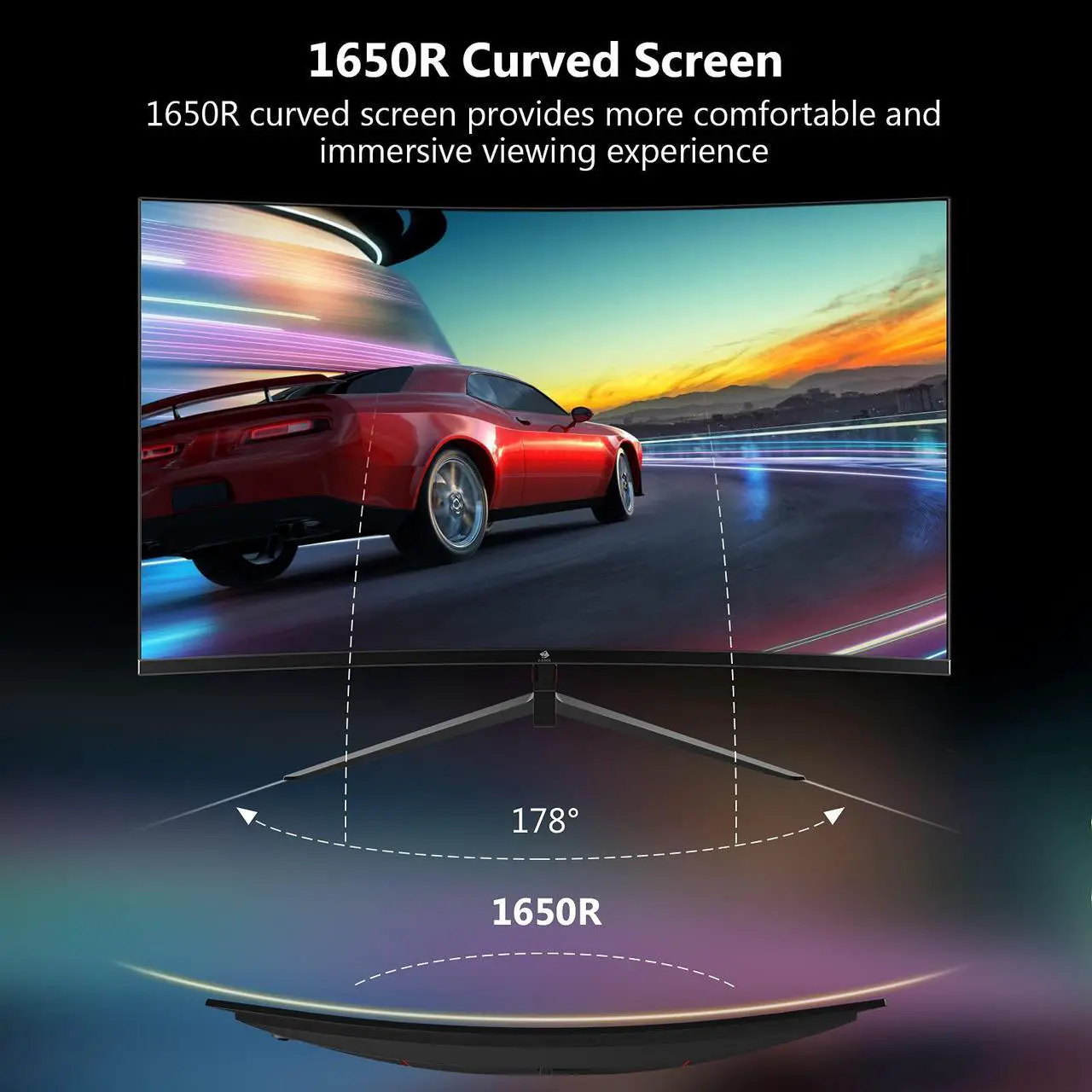 Alt view image 4 of 6 - Z-EDGE UG24 24" 1080P Full HD 180Hz 1ms Curved Gaming Monitor, FreeSync compatible, HDMI 2.0, DP 1.2, Eye Care with Ultra Low-Blue Light, Wall Mountable, Ultra Thin Frame