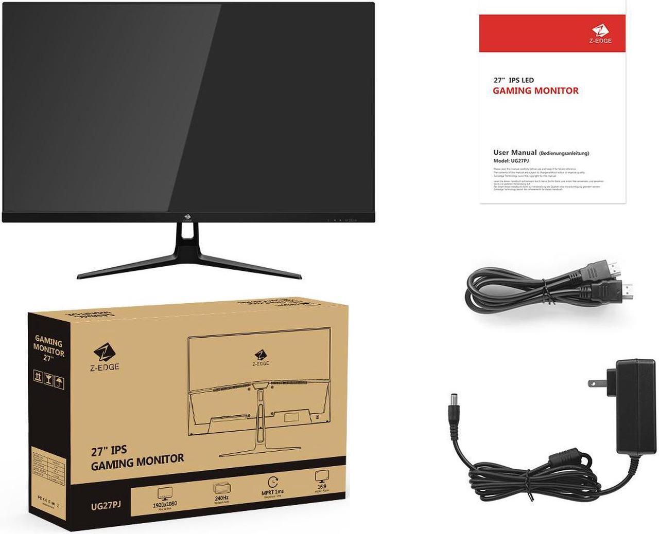 Alt view image 6 of 6 - Z-EDGE 27 inch 1920 x 1080 Full HD 240Hz 1ms 16.7 Million Colors Flat Panel IPS Gaming Monitor, FreeSync Compatible, Low Blue Light, Support Wall Mount