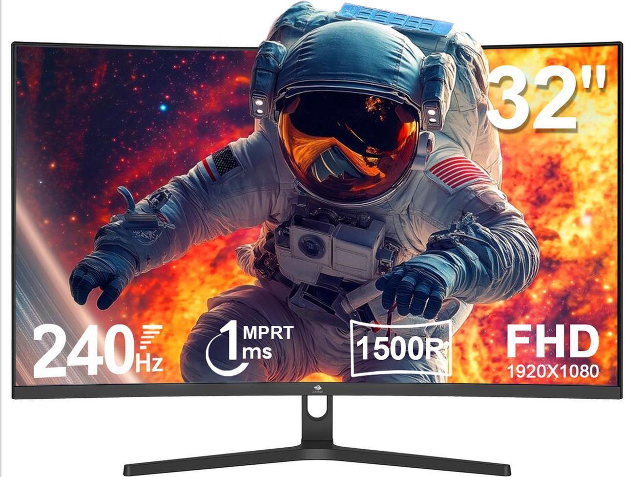 Alt view image 2 of 7 - Z-EDGE 32 inch 1080P Full HD 1920 x 1080 240 Hz 1 ms Curved Gaming Monitor, FreeSync Compatible, HDMI + DP, Support Wall Mount 75x75mm