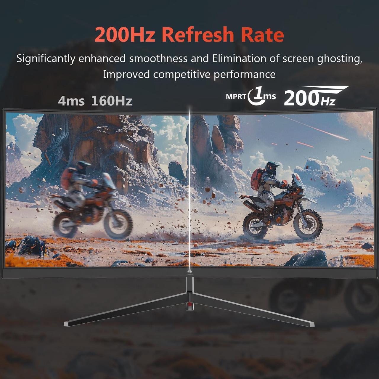 Alt view image 3 of 6 - Z-EDGE UG30 30" Ultrawide 21:9 UWFHD 2560x1080 200Hz 1ms Curved Gaming Monitor, FreeSync Compatible, 2 x HDMI + 2 x DP, PIP & PBP Mode, Wall Mountable