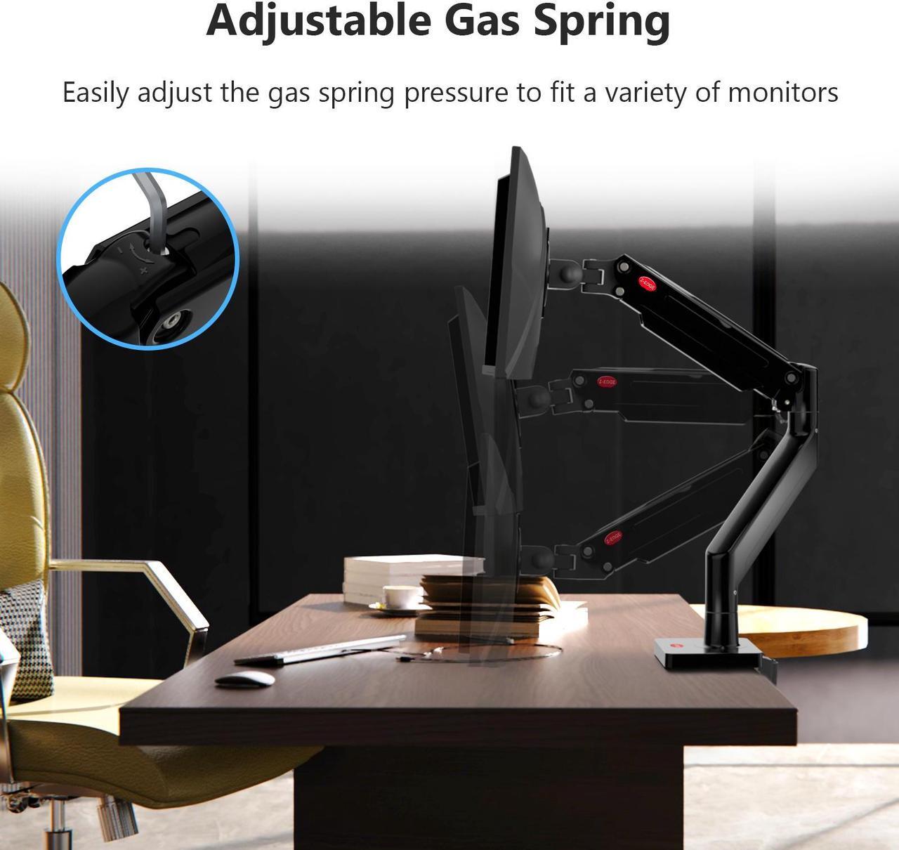 Alt view image 5 of 7 - Z-EDGE MS05 Single Mount Stand Arm, Supports 22"- 40" monitors and 26 lbs, 360° Adjustable, 75x75mm/100x100mm,Clamp & Grommet Base