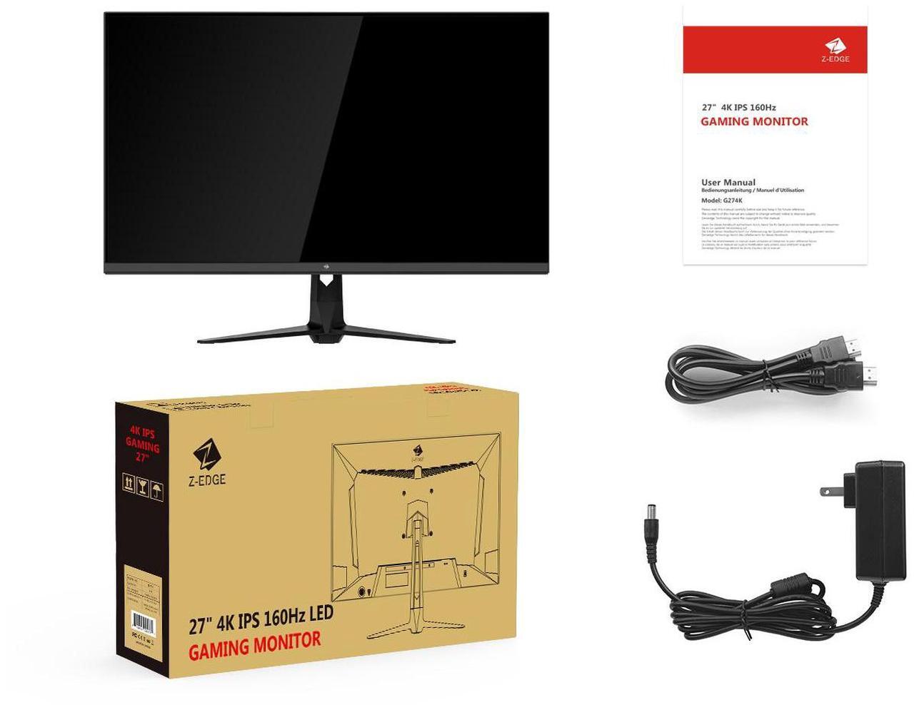 Alt view image 6 of 6 - Z-EDGE 27" 4K UHD 3840 x 2160 160Hz 1ms IPS Gaming Monitor, 1.07 Billion Color, 450cd/m², FreeSync, HDMI x 2, DisplayPort x 2