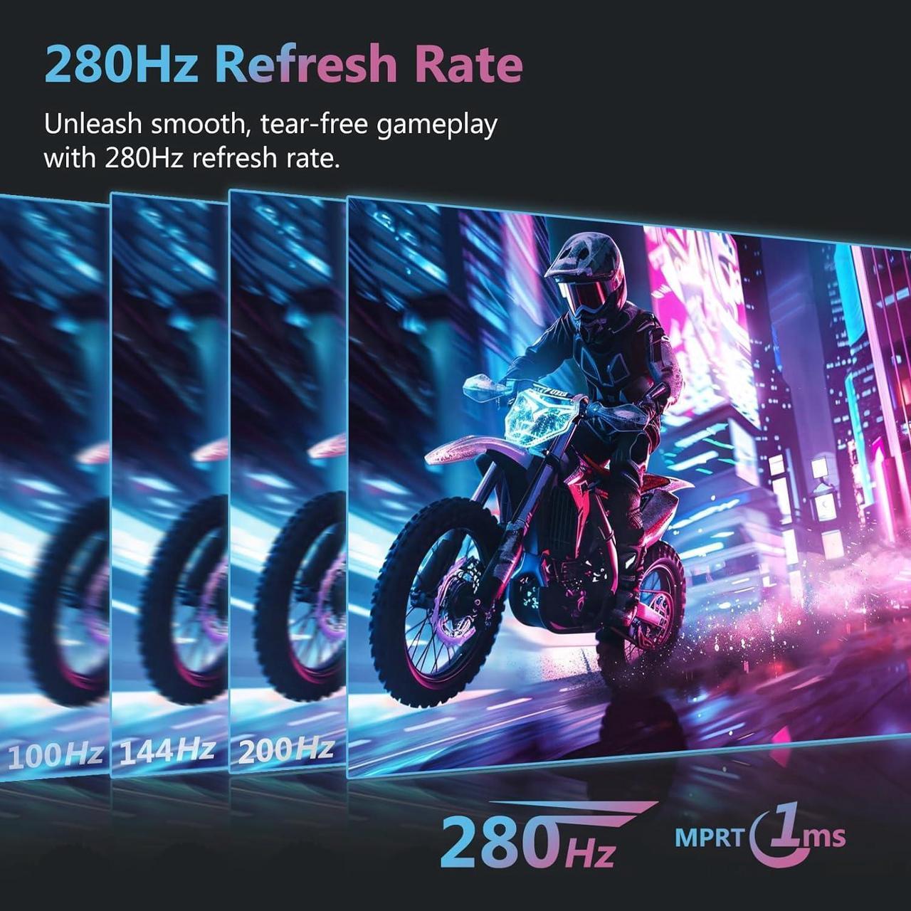 Alt view image 2 of 12 - Z-EDGE UG27P 27" 1080P Curved Gaming Monitor, 280Hz, 1ms, 350cd/m², HDR10, FreeSync Compatible, 2 x HDMI 2.0, 2 x DP 1.2, Support Wall Mount