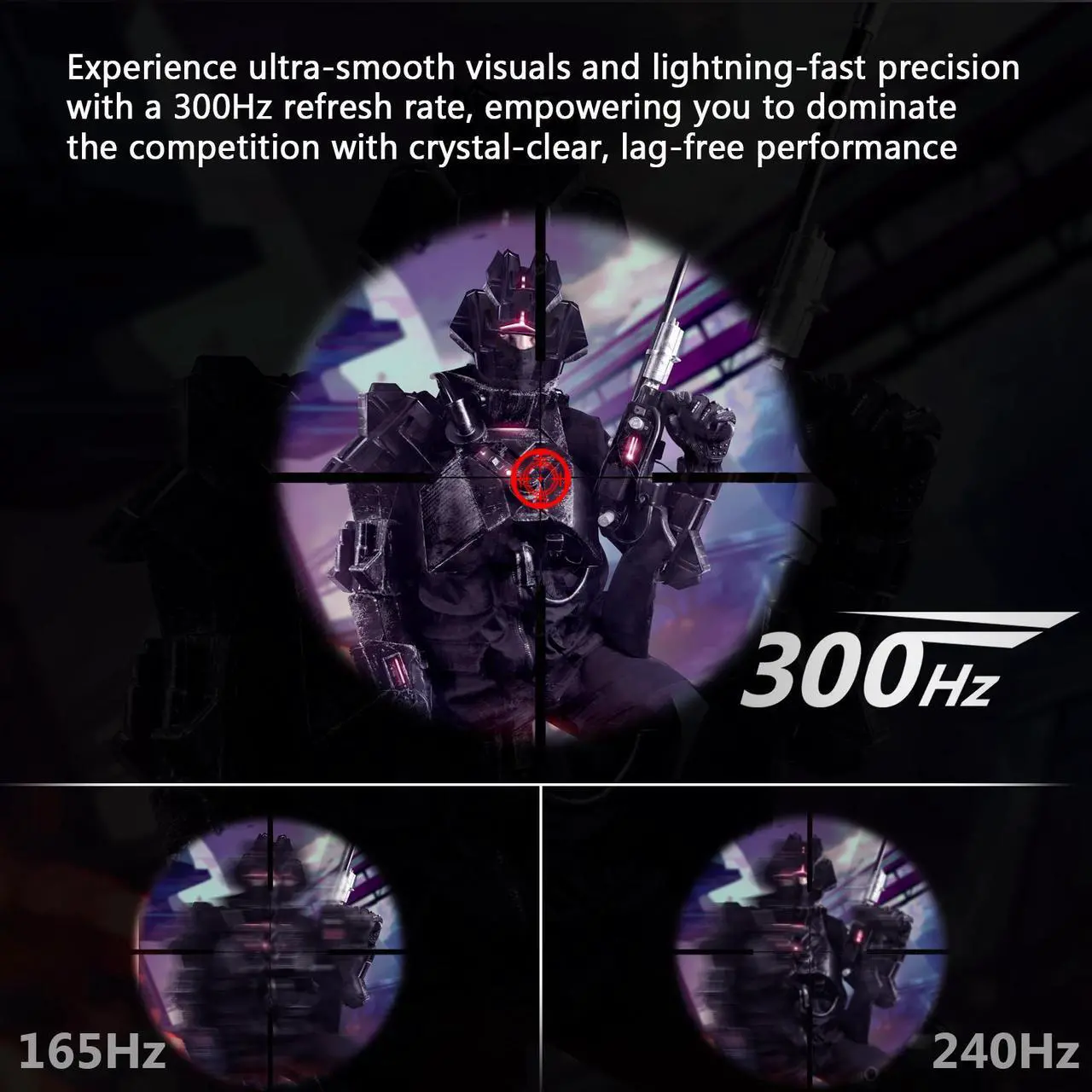 Alt view image 4 of 7 - Z-EDGE 24.5" 1080P Full HD 300Hz (DP) 240Hz (HDMI) 1ms IPS Gaming Monitor, HDMI x2, DP x2