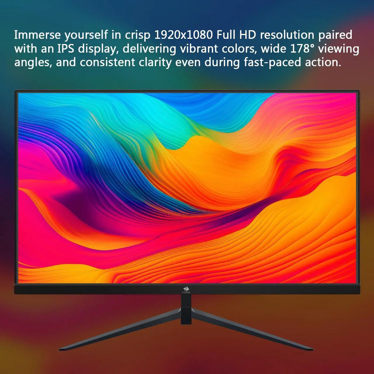 Alt view image 3 of 7 - Z-EDGE 24.5" 1080P Full HD 300Hz (DP) 240Hz (HDMI) 1ms IPS Gaming Monitor, HDMI x2, DP x2
