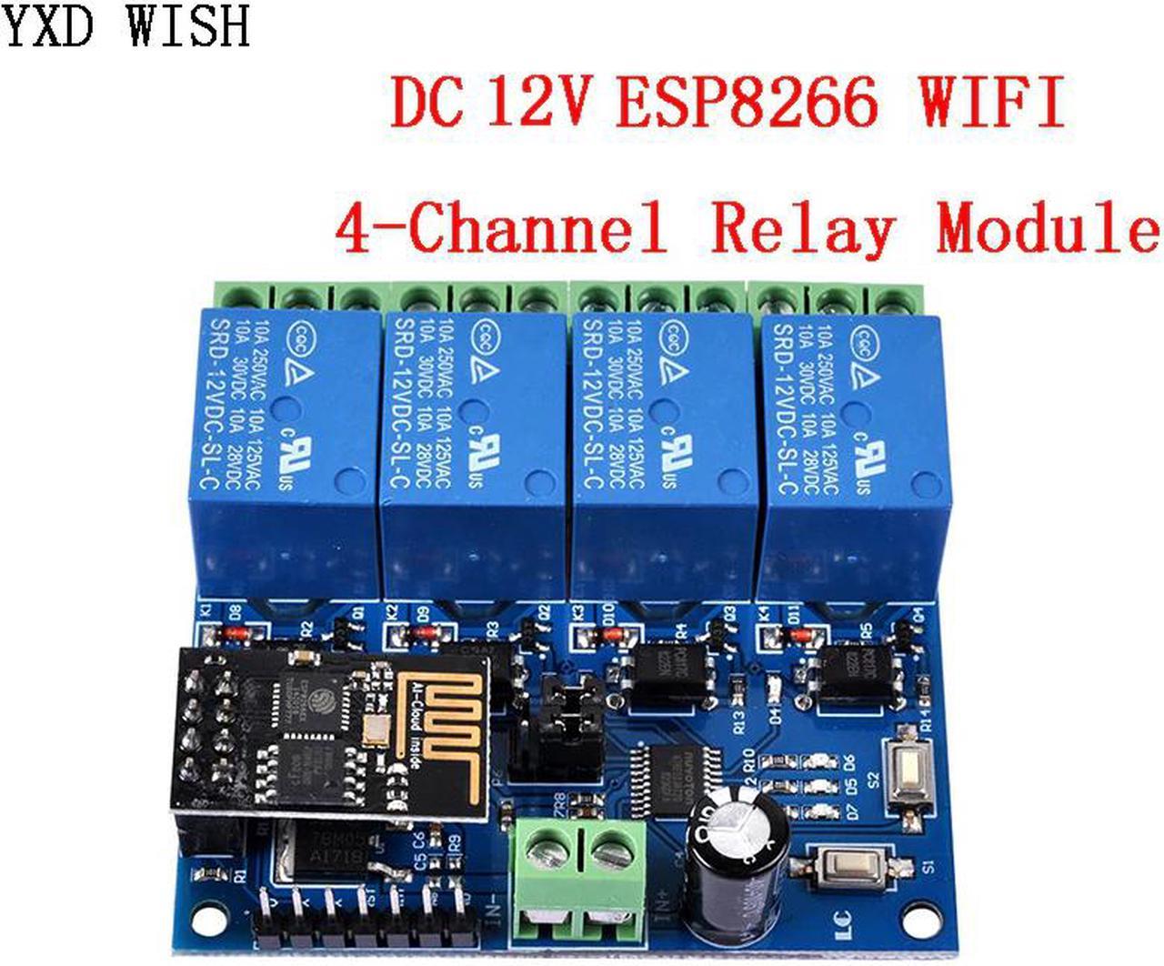 DC 12V 4 Channel Wifi Relay Module ESP8266 ESP-01 12 V Relays Module Remote Control Switch For Smart Home IOT Transmission Phone