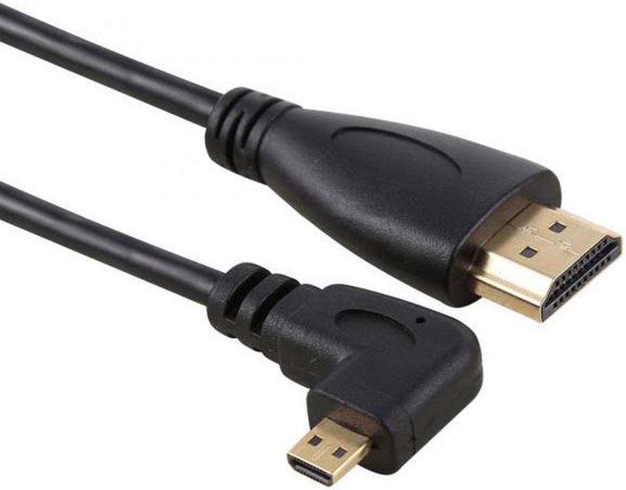 Chenyang Cable Stretch Right Angled 90 Degree Micro HDMI to HDMI Male HDTV Cable for Cell Phone & Tablet & Camera