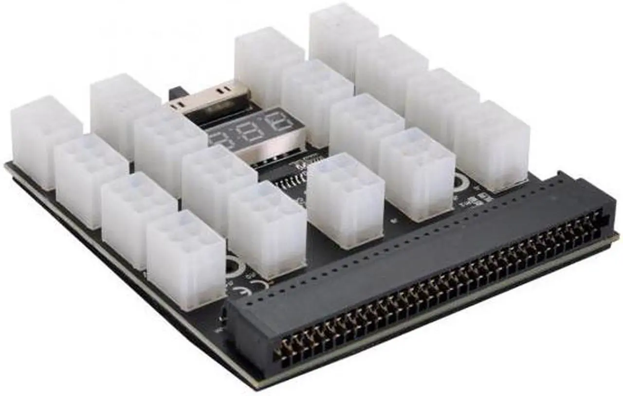 Alt view image 2 of 7 - Cablecc CY PW-001 1200W Server PSU Power Supply Breakout Board Adapter with 17 Ports ATX 6 Pin for DPS-800GB 1200FB 1200QB