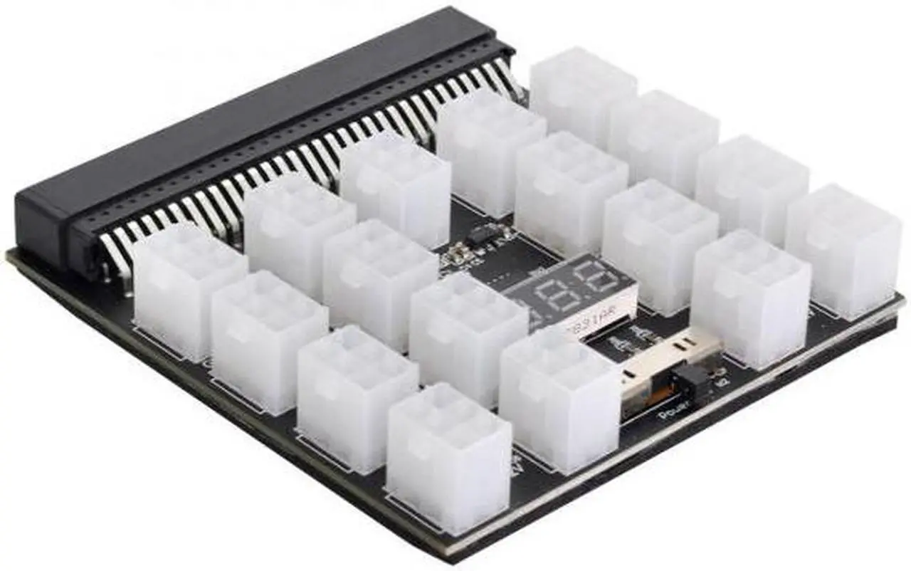 Alt view image 3 of 7 - Cablecc CY PW-001 1200W Server PSU Power Supply Breakout Board Adapter with 17 Ports ATX 6 Pin for DPS-800GB 1200FB 1200QB