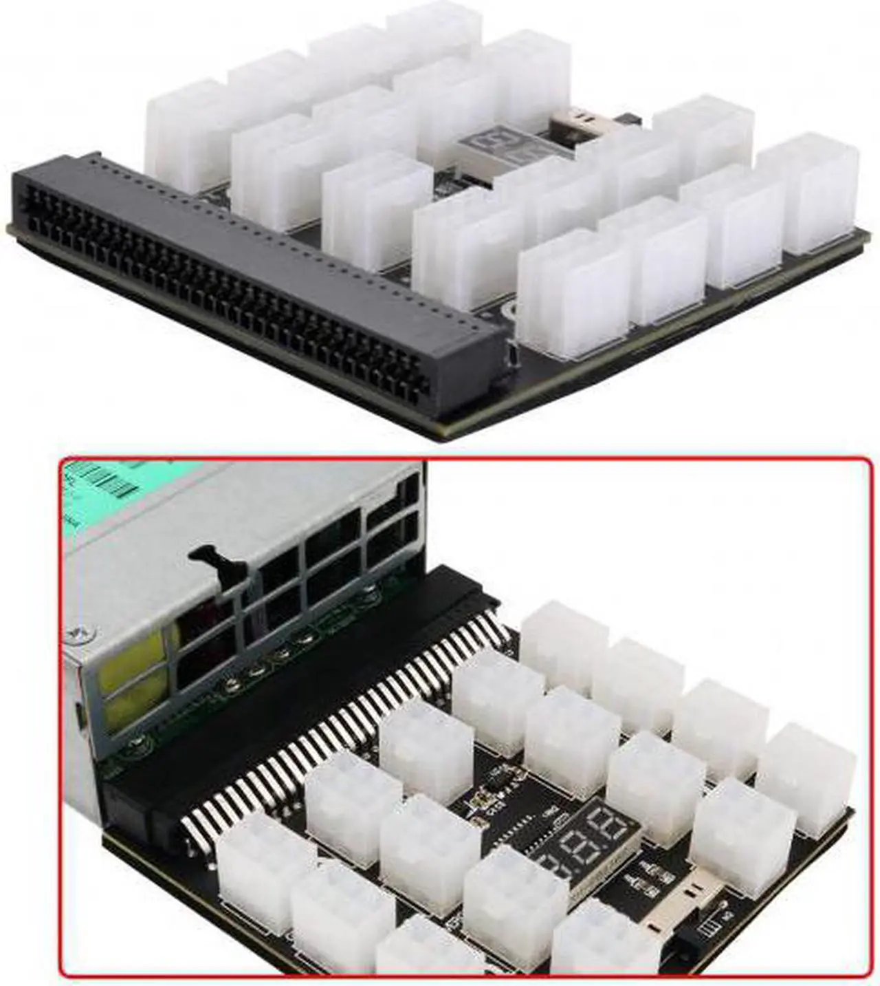 Alt view image 4 of 7 - Cablecc CY PW-001 1200W Server PSU Power Supply Breakout Board Adapter with 17 Ports ATX 6 Pin for DPS-800GB 1200FB 1200QB