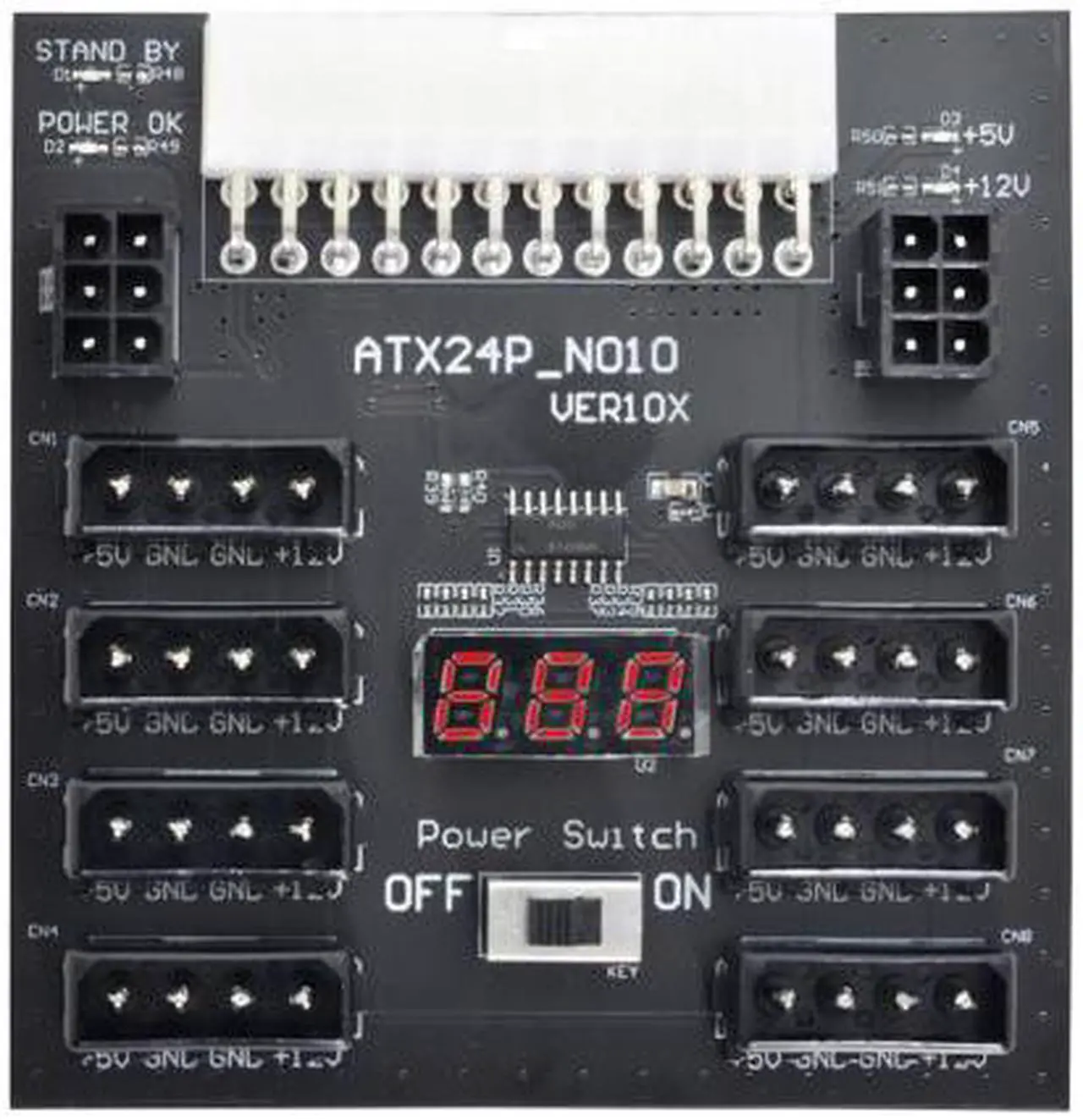Alt view image 2 of 7 - CYSM ATX PSU Server Power Board 24Pin to IDE 8x 4Pin +2x 6Pin Power Supply Board for CHIA ETH BTC Mining Miner