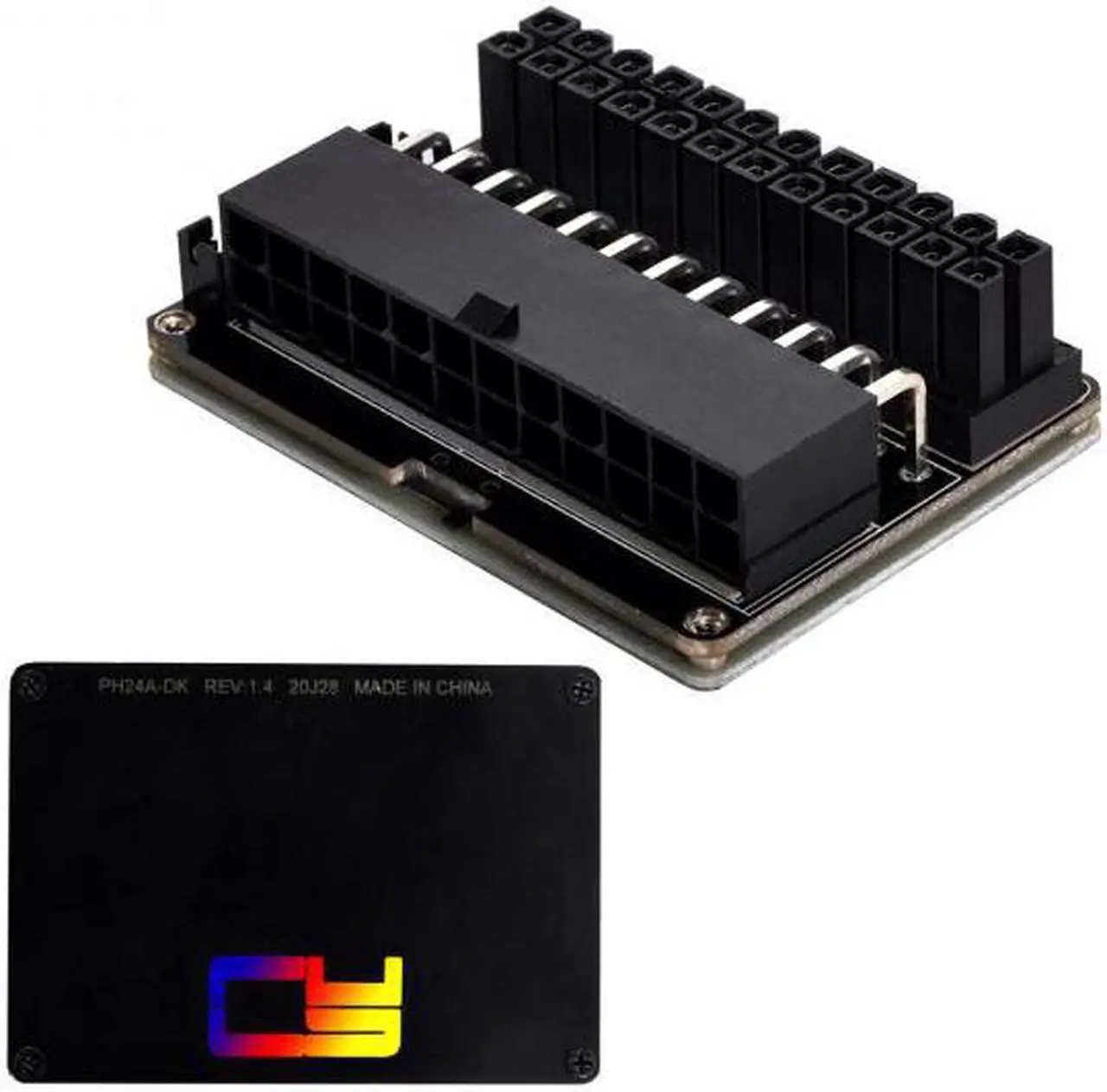 Alt view image 3 of 7 - CYSM ATX 24Pin Female to 24pin Male 90 Degree Power Adapter Mainboard Motherboard With RGB Led for Desktops PC Supply