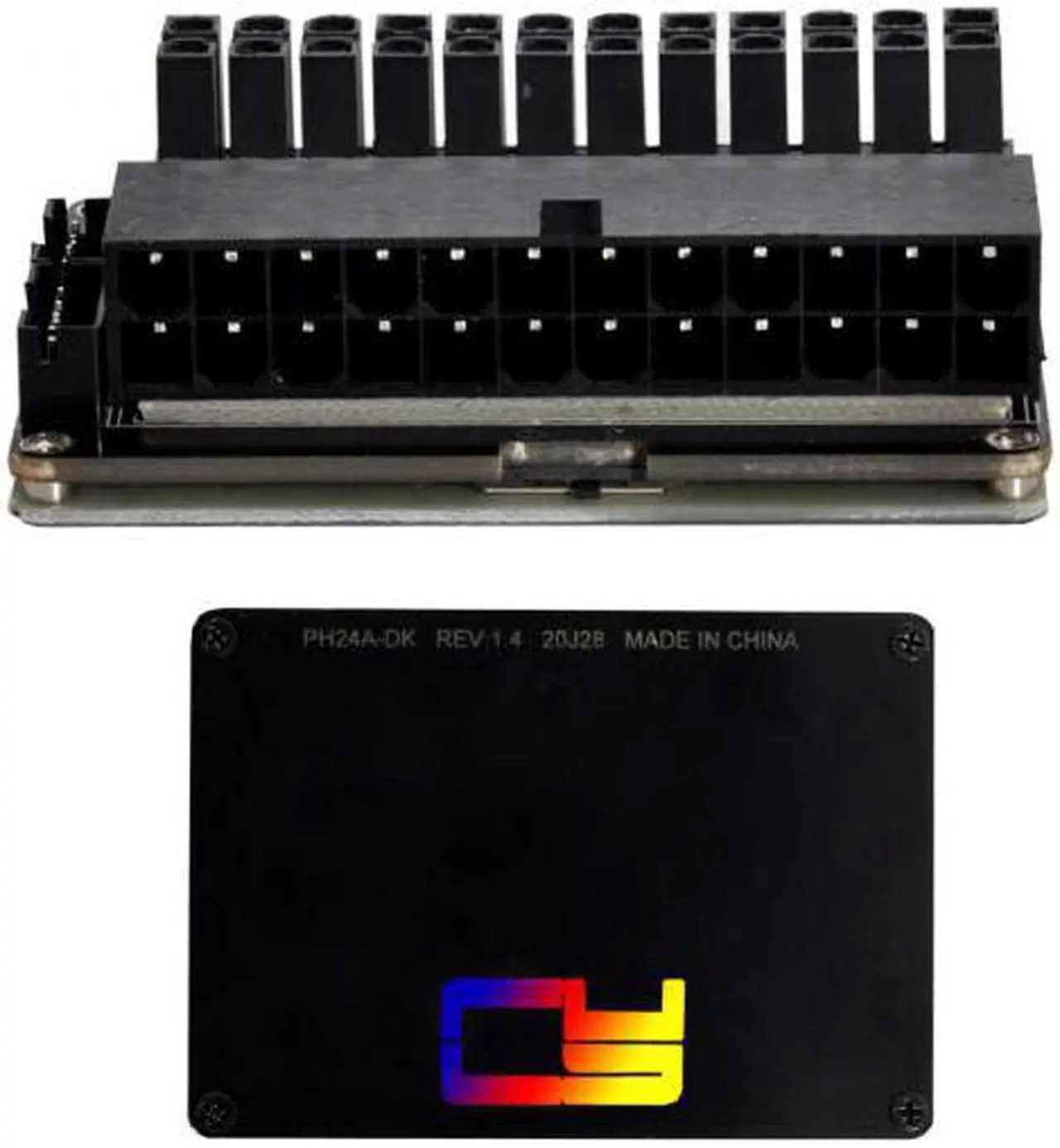 Alt view image 2 of 7 - CYSM ATX 24Pin Female to 24pin Male 90 Degree Power Adapter Mainboard Motherboard With RGB Led for Desktops PC Supply