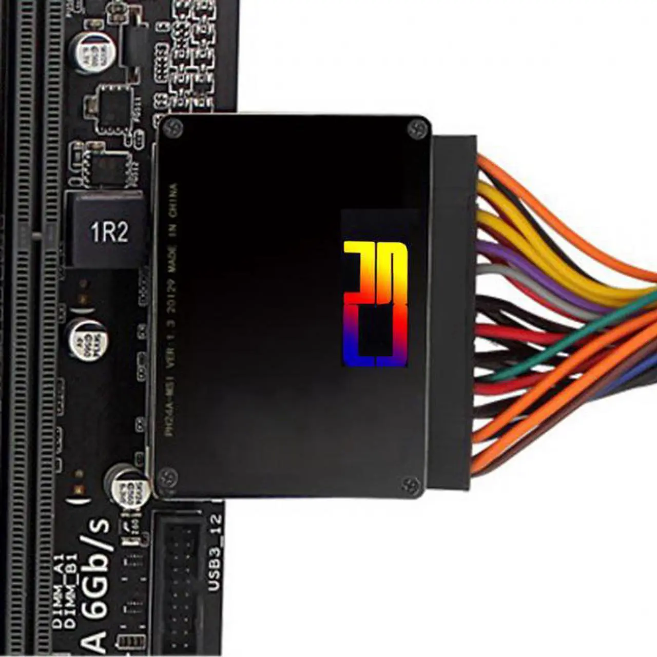 Alt view image 5 of 7 - CYSM ATX 24Pin Female to 24pin Male 90 Degree Power Adapter Mainboard Motherboard With RGB Led for Desktops PC Supply
