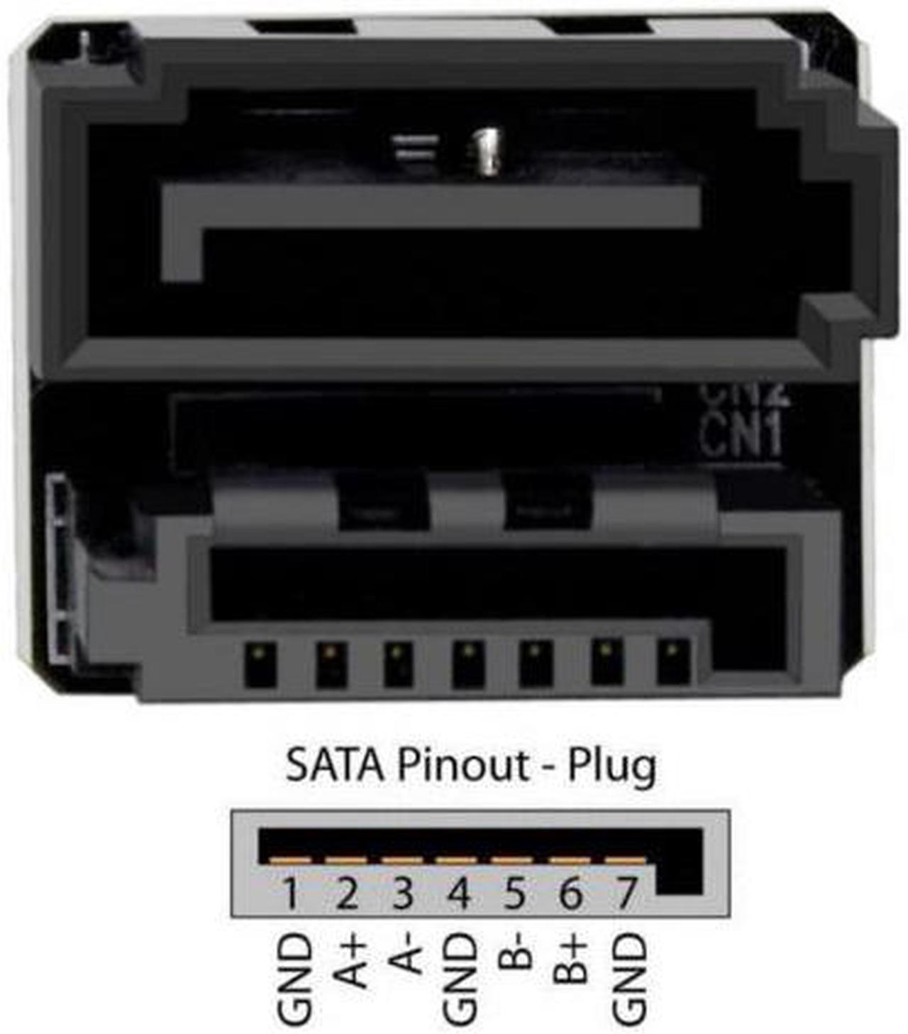 Chenyang Cable Single SATA 7Pin Female to 7Pin Male 360 Degree Angled Adapter for Desktops SSD HDD Mainboard Motherboard