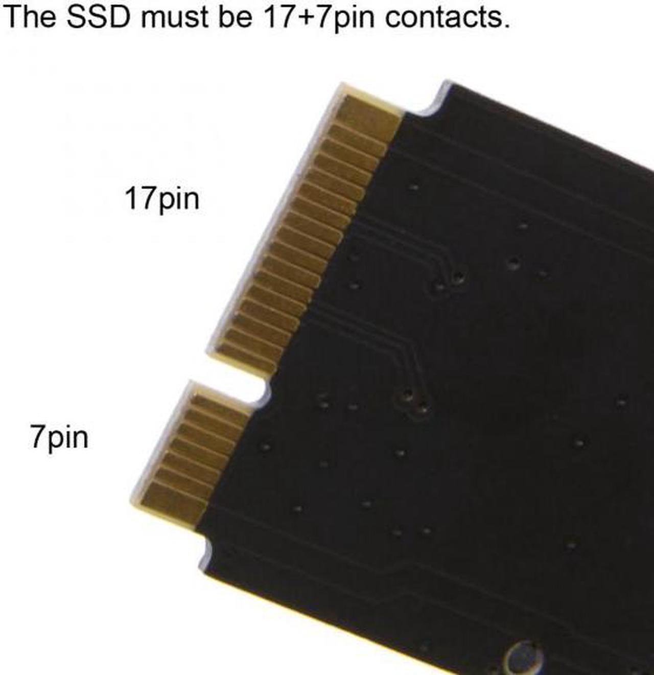 Alt view image 6 of 7 - Cablecc CY SA-071 PCBA 12+6pin SSD HDD to SATA 22Pin Hard Disk Cartridge Drive for Apple 2010 2011 Macbook Air A1369 A1370 SSD