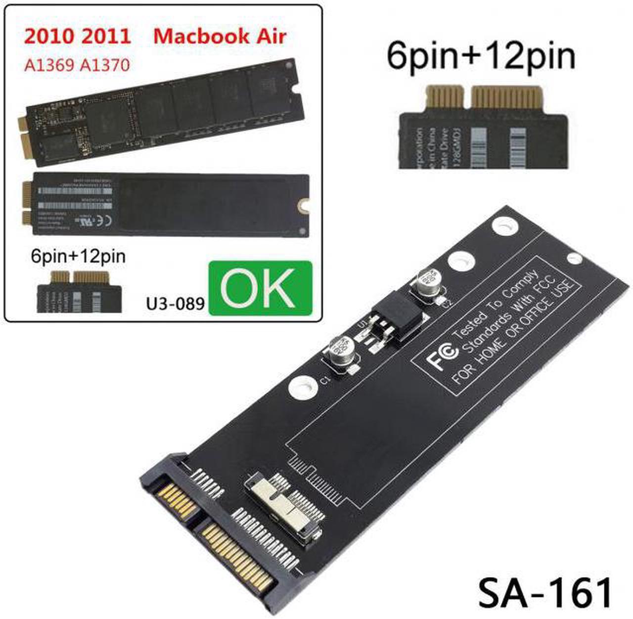 Alt view image 5 of 7 - Cablecc CY SA-071 PCBA 12+6pin SSD HDD to SATA 22Pin Hard Disk Cartridge Drive for Apple 2010 2011 Macbook Air A1369 A1370 SSD