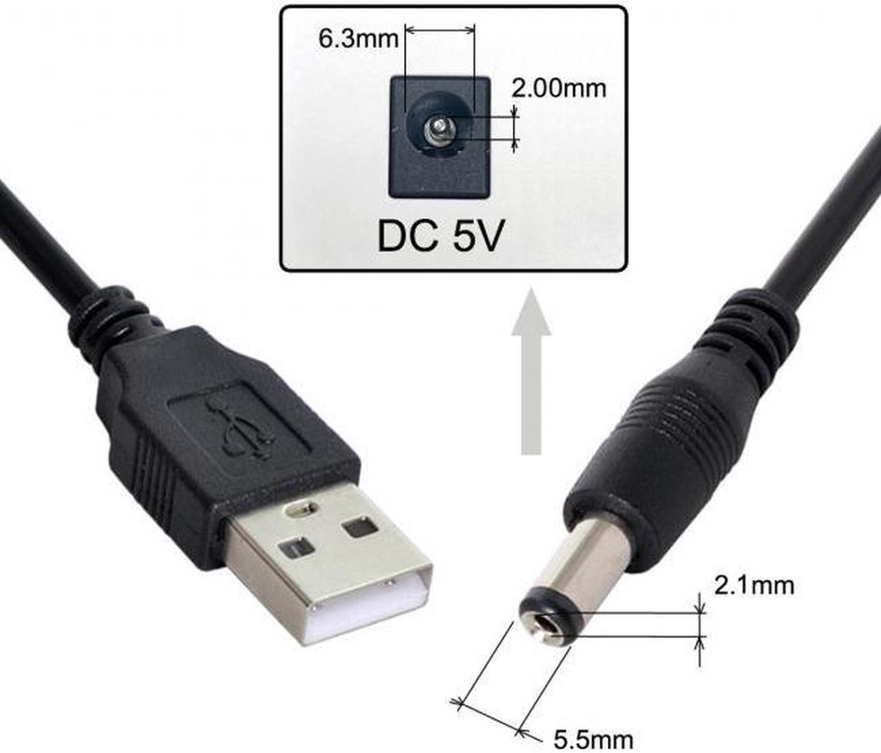 Chenyang Cable USB 2.0 A Type Male TO 5.5x2.1mm DC Power Plug Barrel Connector 5v Cable 100cm