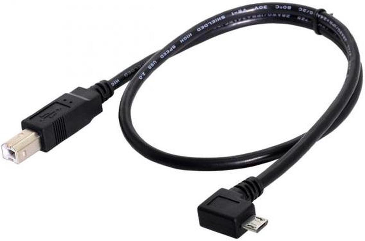 Chenyang Cable Left Angled 90 Degree Micro USB OTG to Standard B Type Printer Scanner Hard Disk Cable 60cm