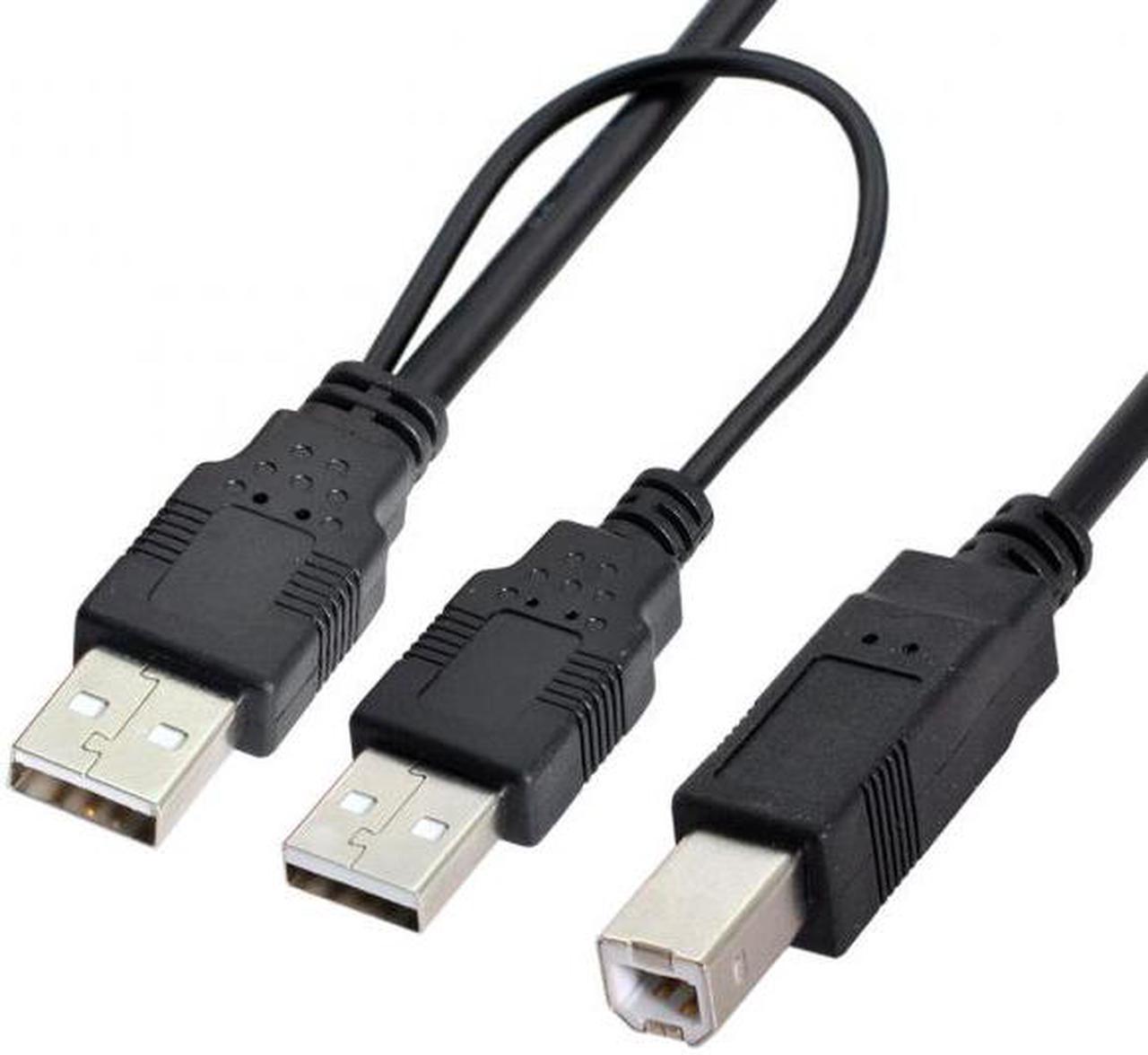 Chenyang Cable Dual USB 2.0 Male to Standard B Male Y Cable 80cm for Printer & Scanner & External Hard Disk Drive