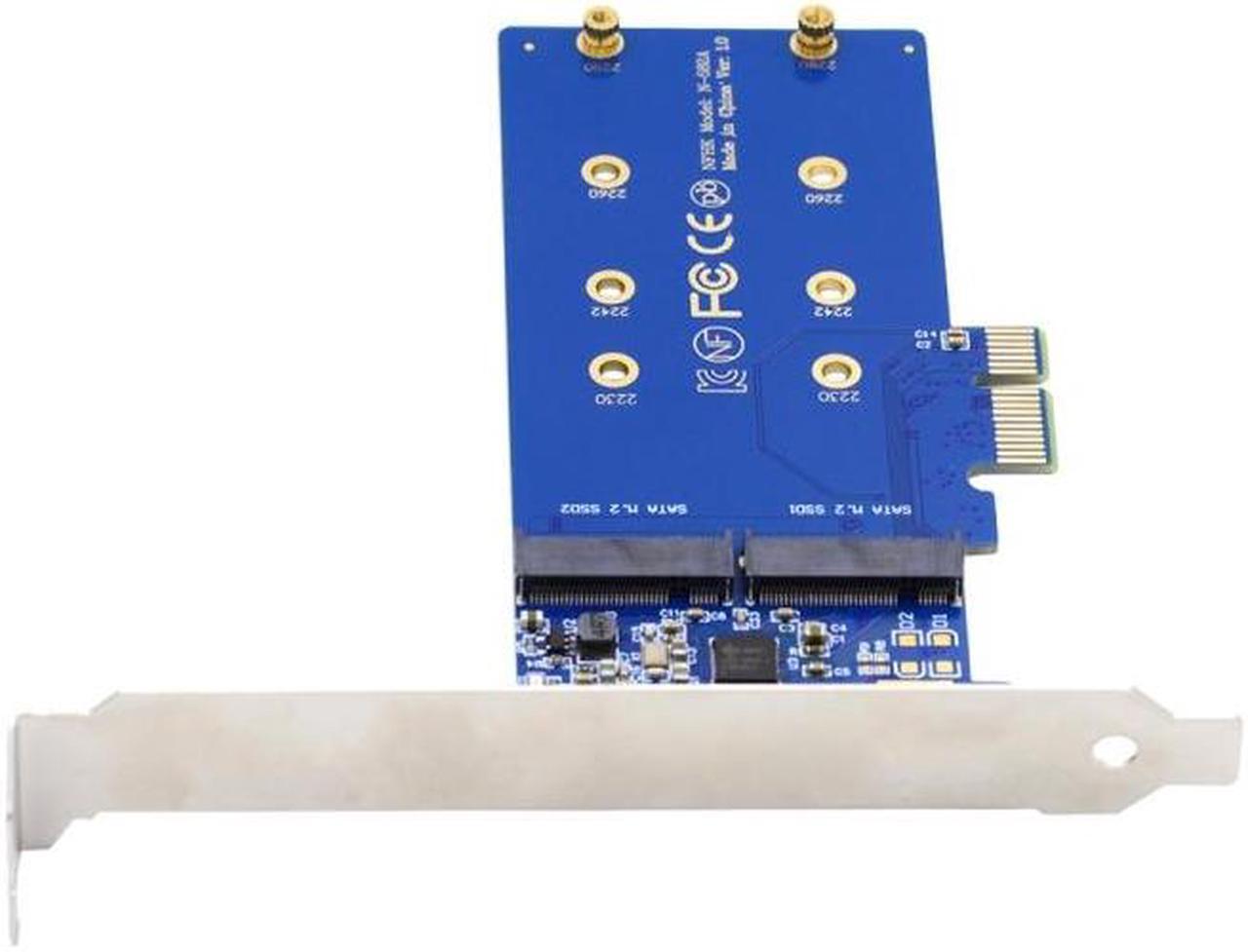 Alt view image 2 of 7 - Xiwai Dual SATA NGFF Key B+M SSD to PCI-E 1x Motherboard Desktop Adapter Converter SSD Card JMB582 2280