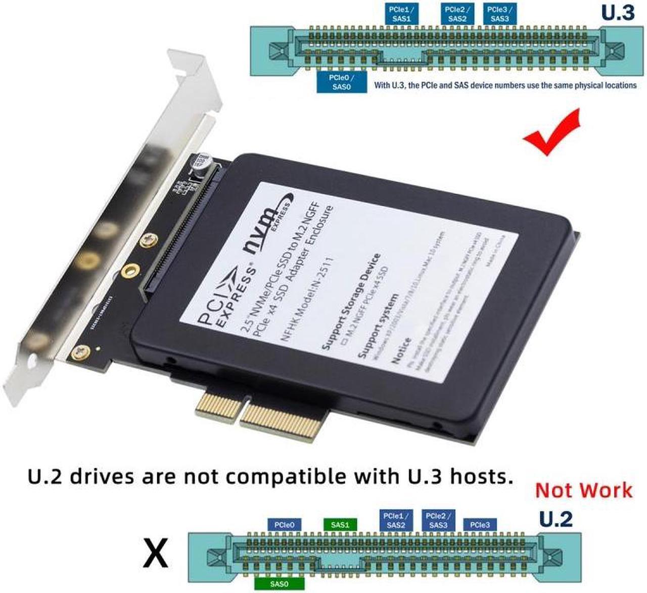 Alt view image 3 of 7 - Chenyang PCI-E 4.0 X4 Lane to U.3 U3 Kit SFF-8639 Host Adapter for Motherboard PM1735 NVMe PCIe SSD