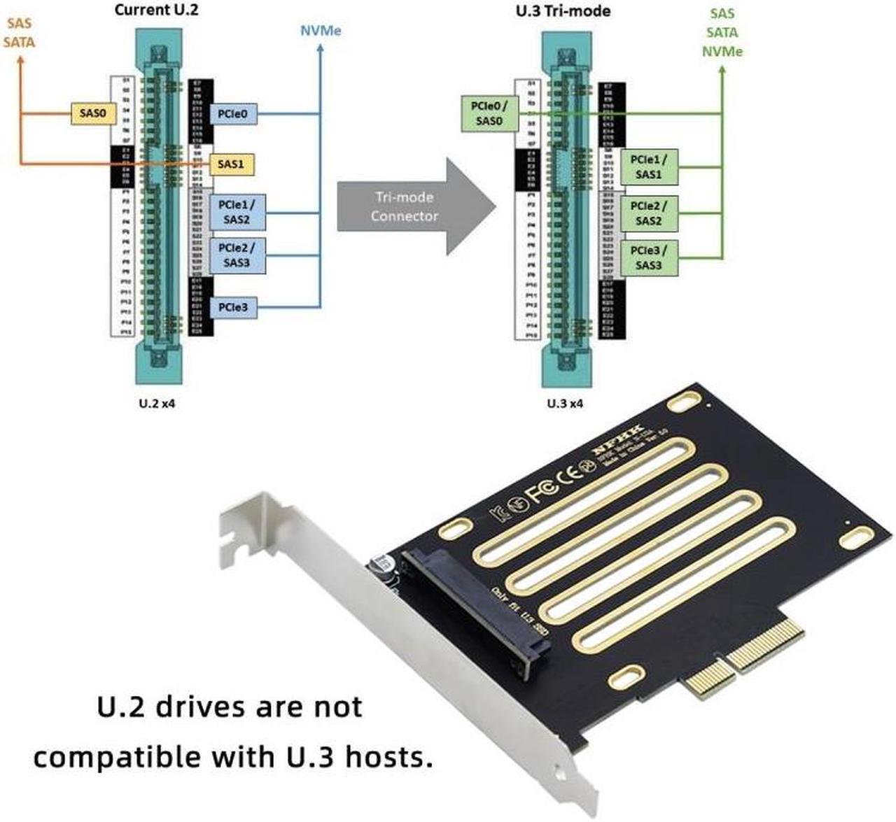 Alt view image 4 of 7 - Chenyang PCI-E 4.0 X4 Lane to U.3 U3 Kit SFF-8639 Host Adapter for Motherboard PM1735 NVMe PCIe SSD