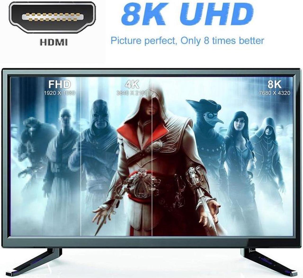 Alt view image 6 of 7 - Cablecc Micro HDMI Male to HDMI 2.1 Female UHD Extension Gold Converter Adapter Support 8K 60hz HDTV
