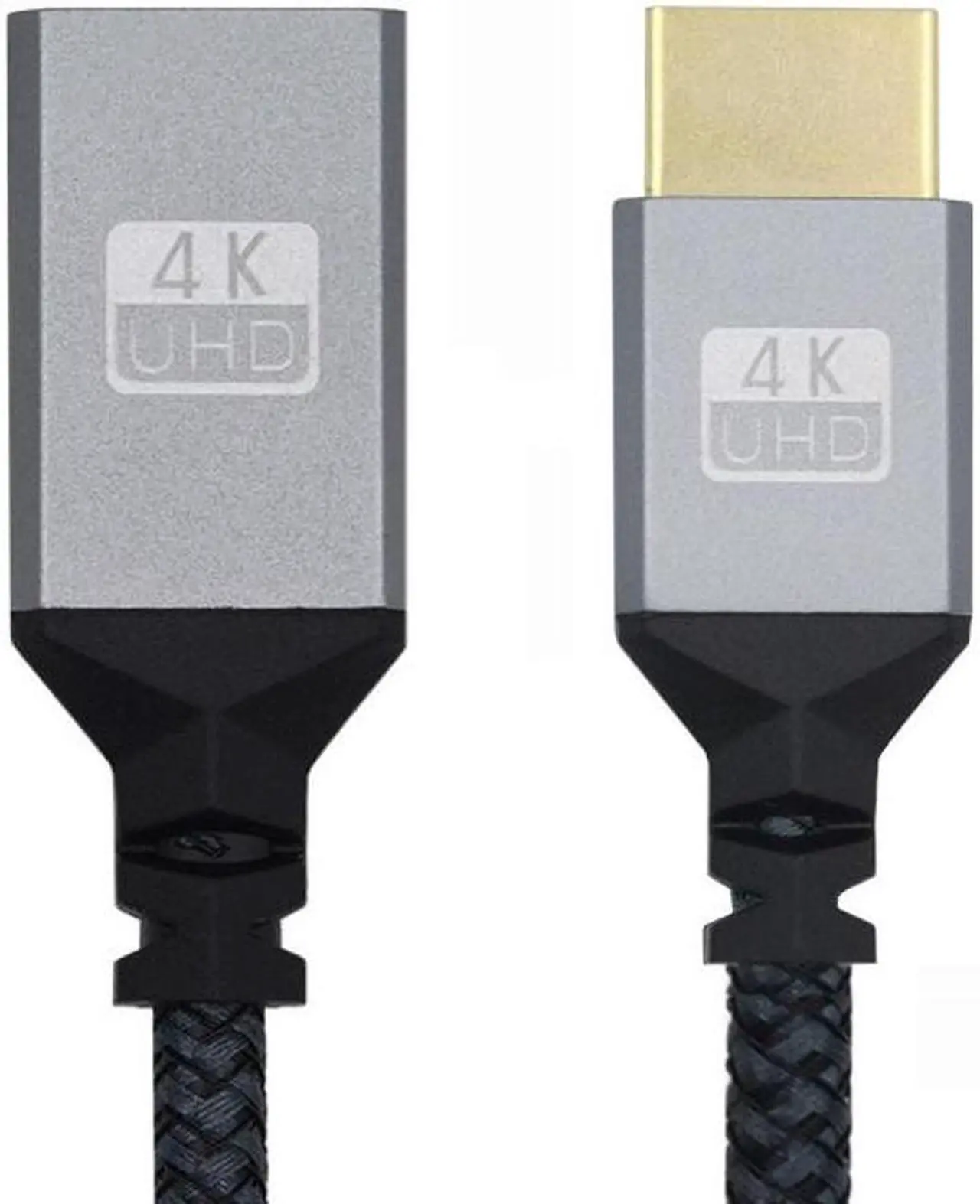 Alt view image 2 of 7 - Cablecc HDMI 1.4 Type A Male to A Female Extension Cable Straight Connector 90 Degree Support HDTV 4K 60hz 3D