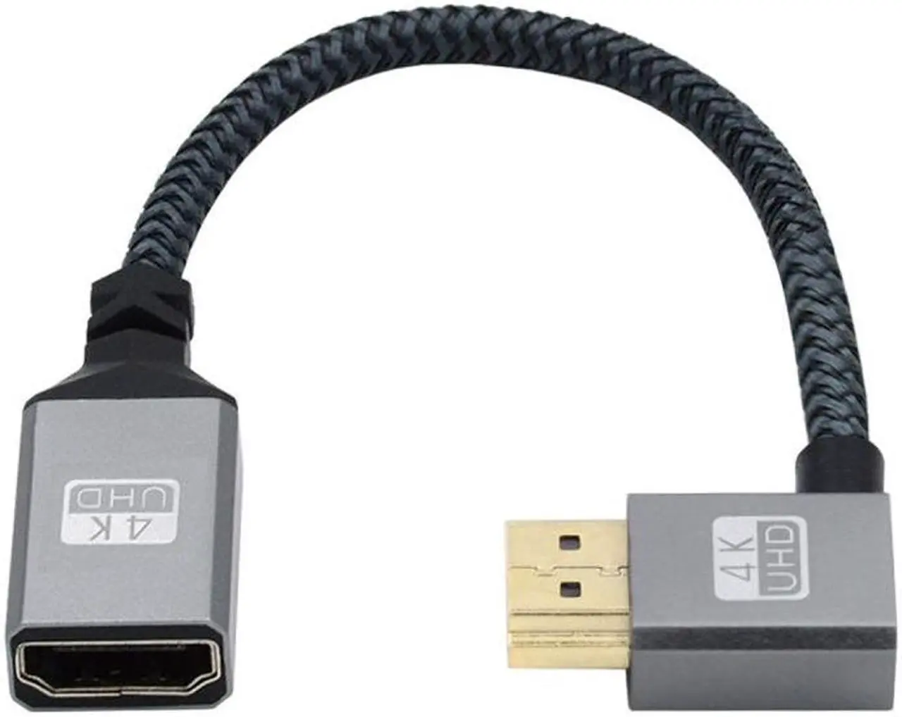 Main image of Cablecc HDMI 1.4 Type A Male to A Female Extension Cable Left Angled 90 Degree Support HDTV 4K 60hz 3D