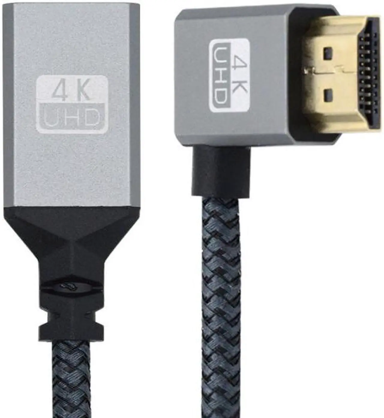 Alt view image 2 of 7 - Cablecc HDMI 1.4 Type A Male to A Female Extension Cable Left Angled 90 Degree Support HDTV 4K 60hz 3D