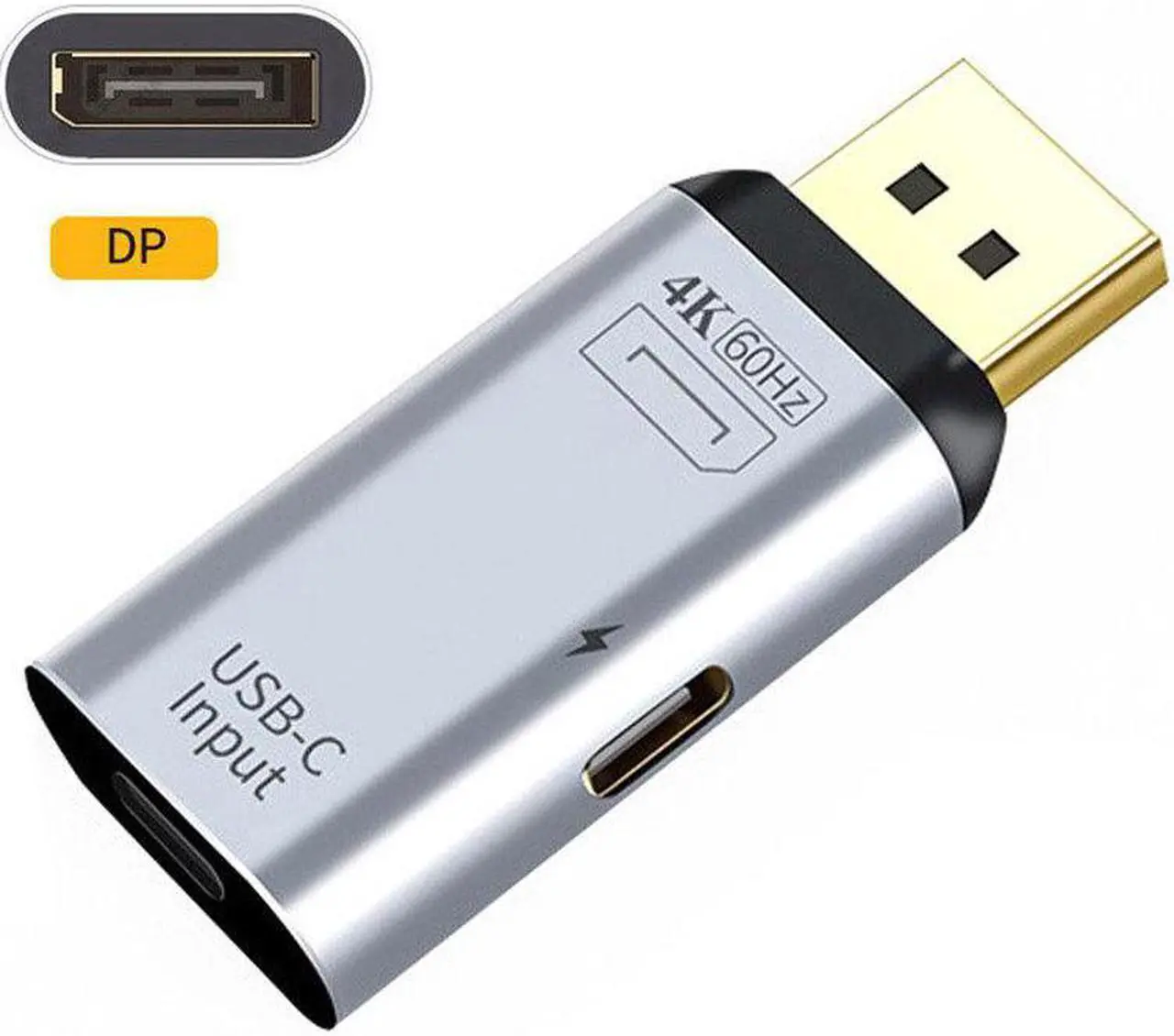 Alt view image 3 of 7 - CYSM USB-C Type C Female Source to Displayport DP Sink HDTV & PD Power Adapter 4K 60hz 1080p for Phone & Laptop