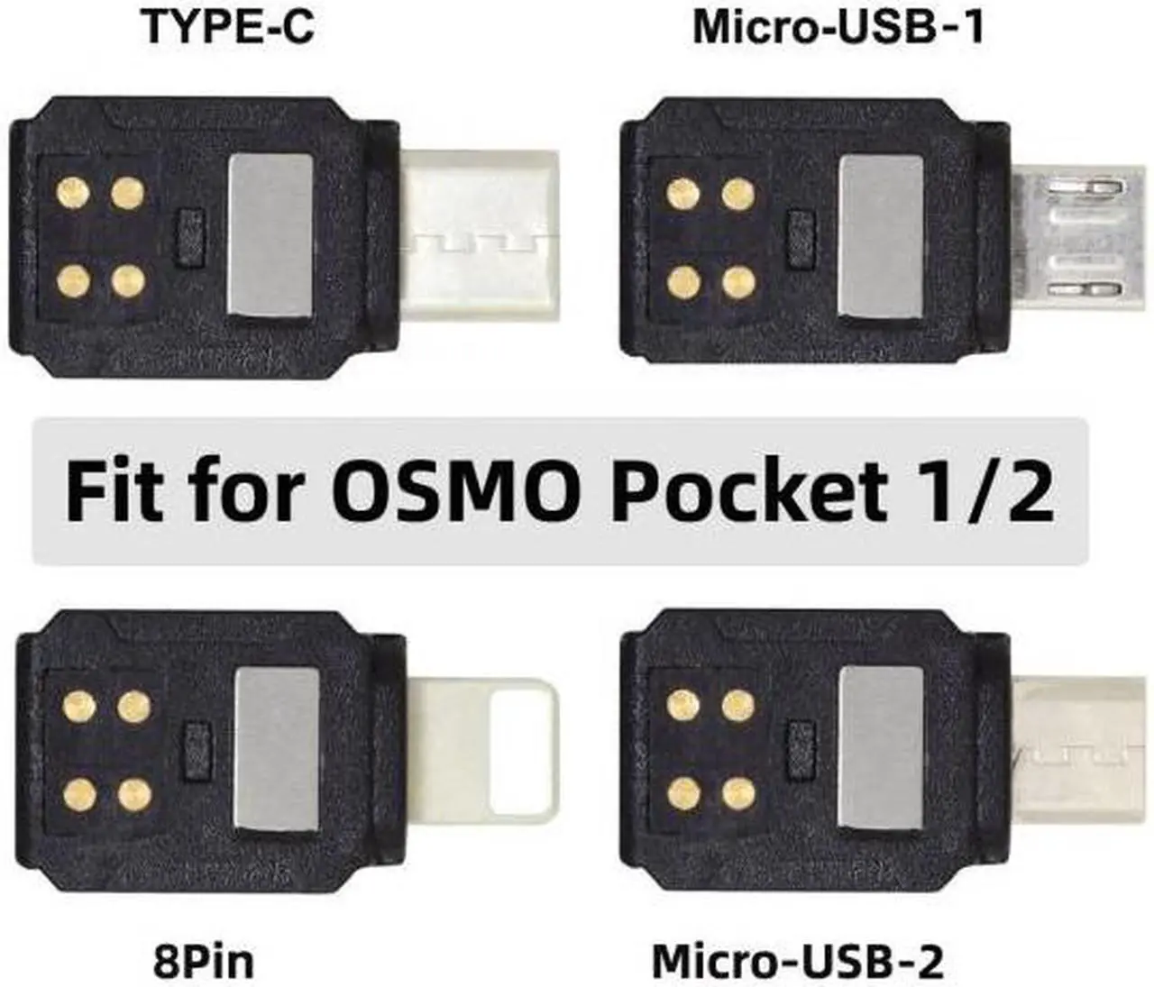 Alt view image 3 of 7 - Chenyang U2-048 4pcs/set Type-CMicro8P Adapter for Osmo Pocket 1 2 Connector Interface Handheld Gimbal Camera Accessories