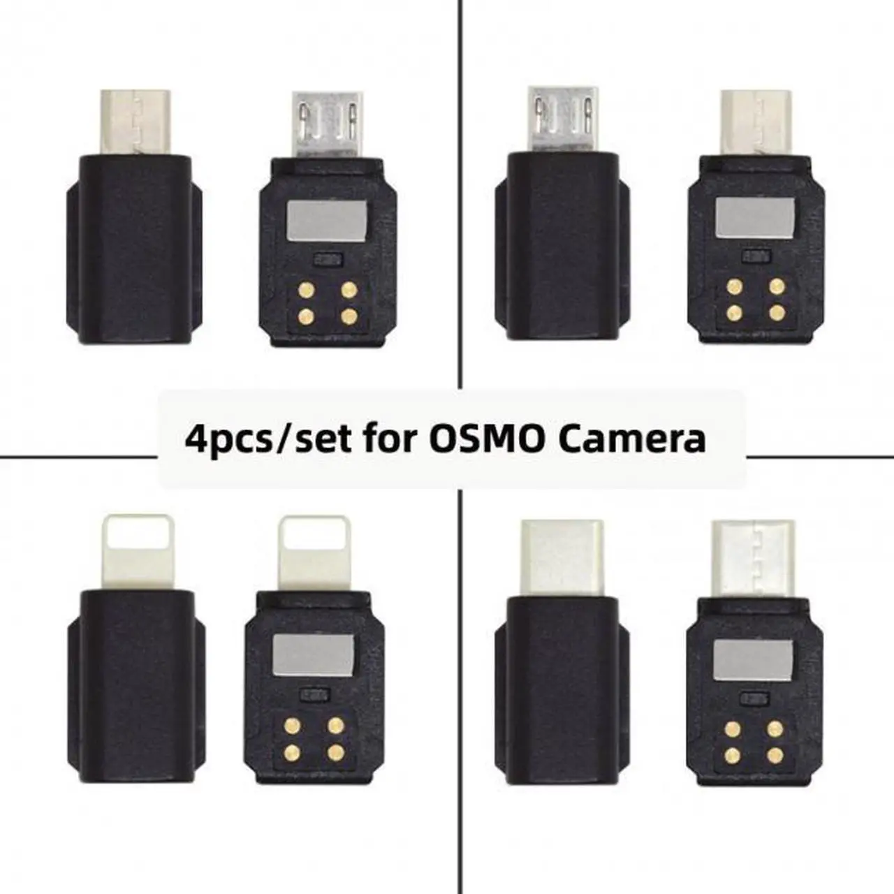 Alt view image 4 of 7 - Chenyang U2-048 4pcs/set Type-CMicro8P Adapter for Osmo Pocket 1 2 Connector Interface Handheld Gimbal Camera Accessories