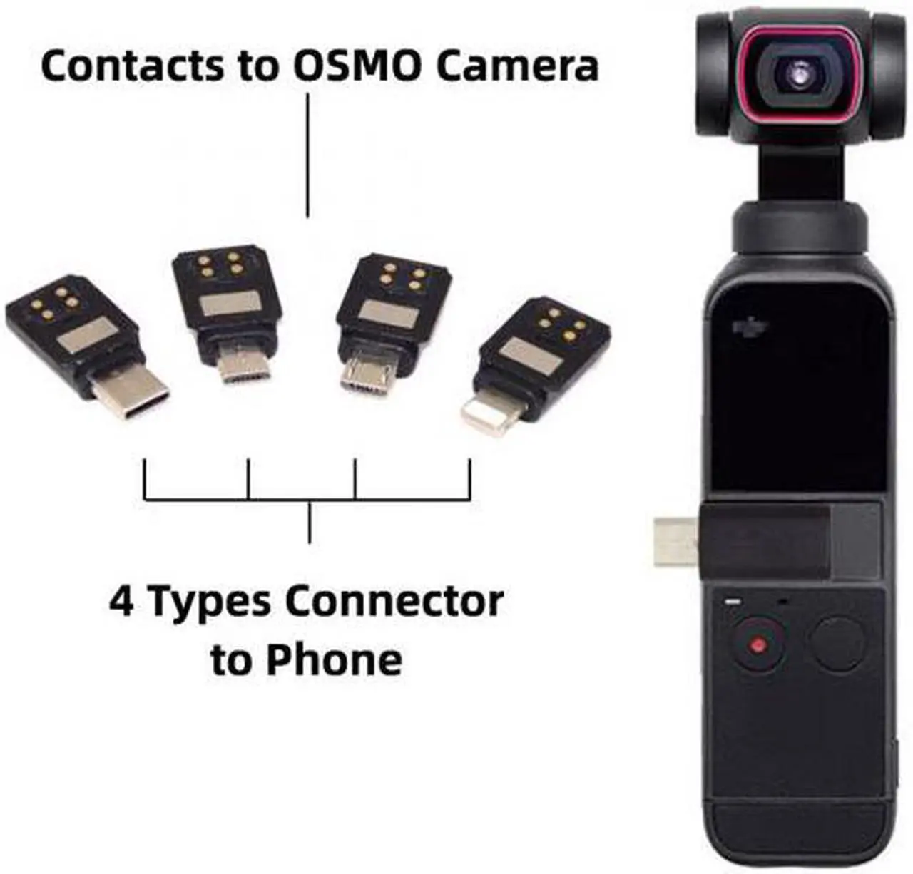 Alt view image 6 of 7 - Chenyang U2-048 4pcs/set Type-CMicro8P Adapter for Osmo Pocket 1 2 Connector Interface Handheld Gimbal Camera Accessories