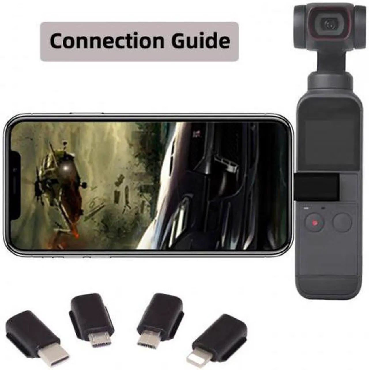 Alt view image 7 of 7 - Chenyang U2-048 4pcs/set Type-CMicro8P Adapter for Osmo Pocket 1 2 Connector Interface Handheld Gimbal Camera Accessories