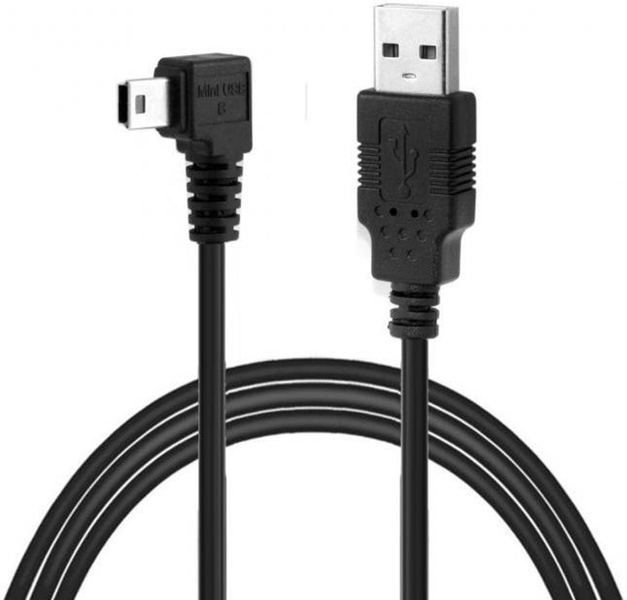 Chenyang Cable Mini USB B Type 5pin Male Left Angled 90 Degree to USB 2.0 Male Data Cable 5 Meters with EMI Ferrite Core