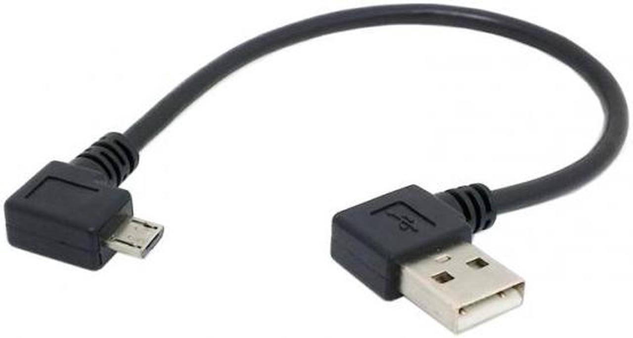 Chenyang Cable Left angled 90 degree Micro USB 5pin Male to Left Angled USB Data Charge Cable 20cm for Cell phone & Tablet