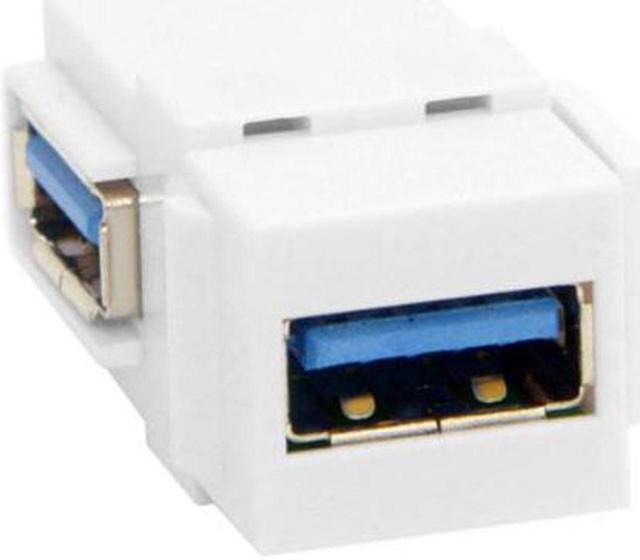 Alt view image 4 of 5 - CYSM 90 Degree Right Angled USB 3.0 A Female to A Female Extension Keystone Jack Coupler Adapter for Wall Plate Panel