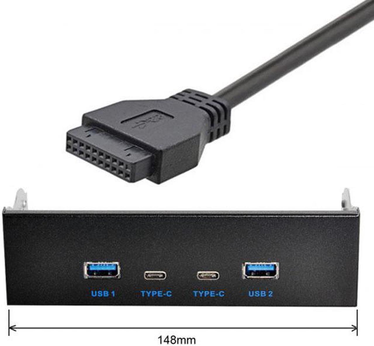 Chenyang U3-081 USB-CUSB 3.0 HUB 4 Ports Front Panel to Motherboard 20Pin Connector Cable for 5.25" CD-ROM Bay