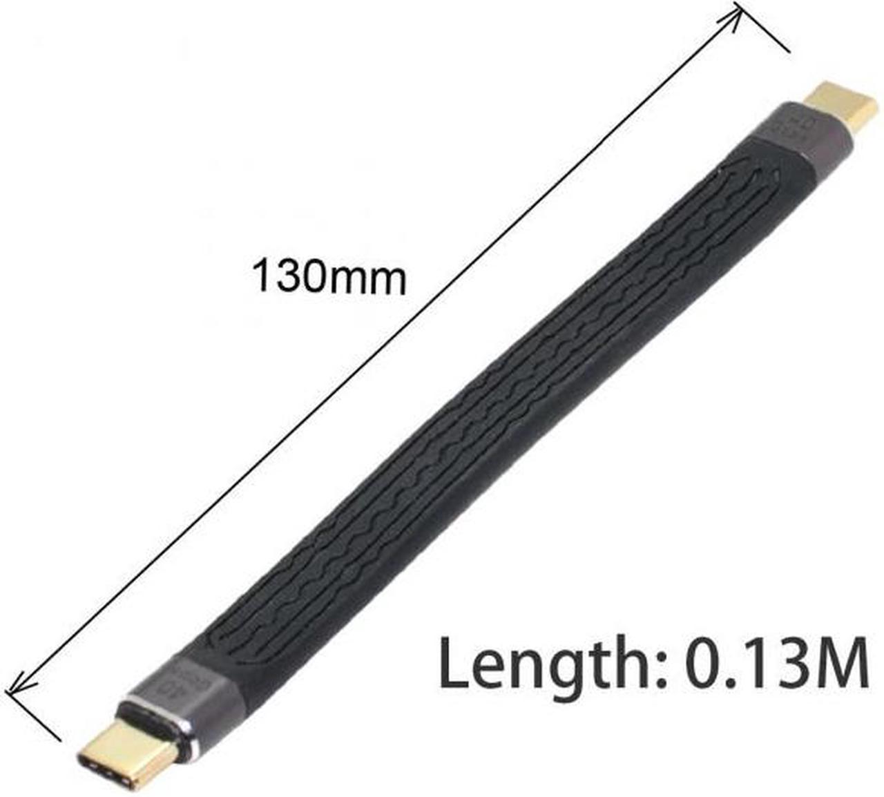 Chenyang Cable Type-C USB-C Male to Male USB4 40Gbps 100W 8K Flat Slim FPC Data Cable for Laptop & Phone 13cm