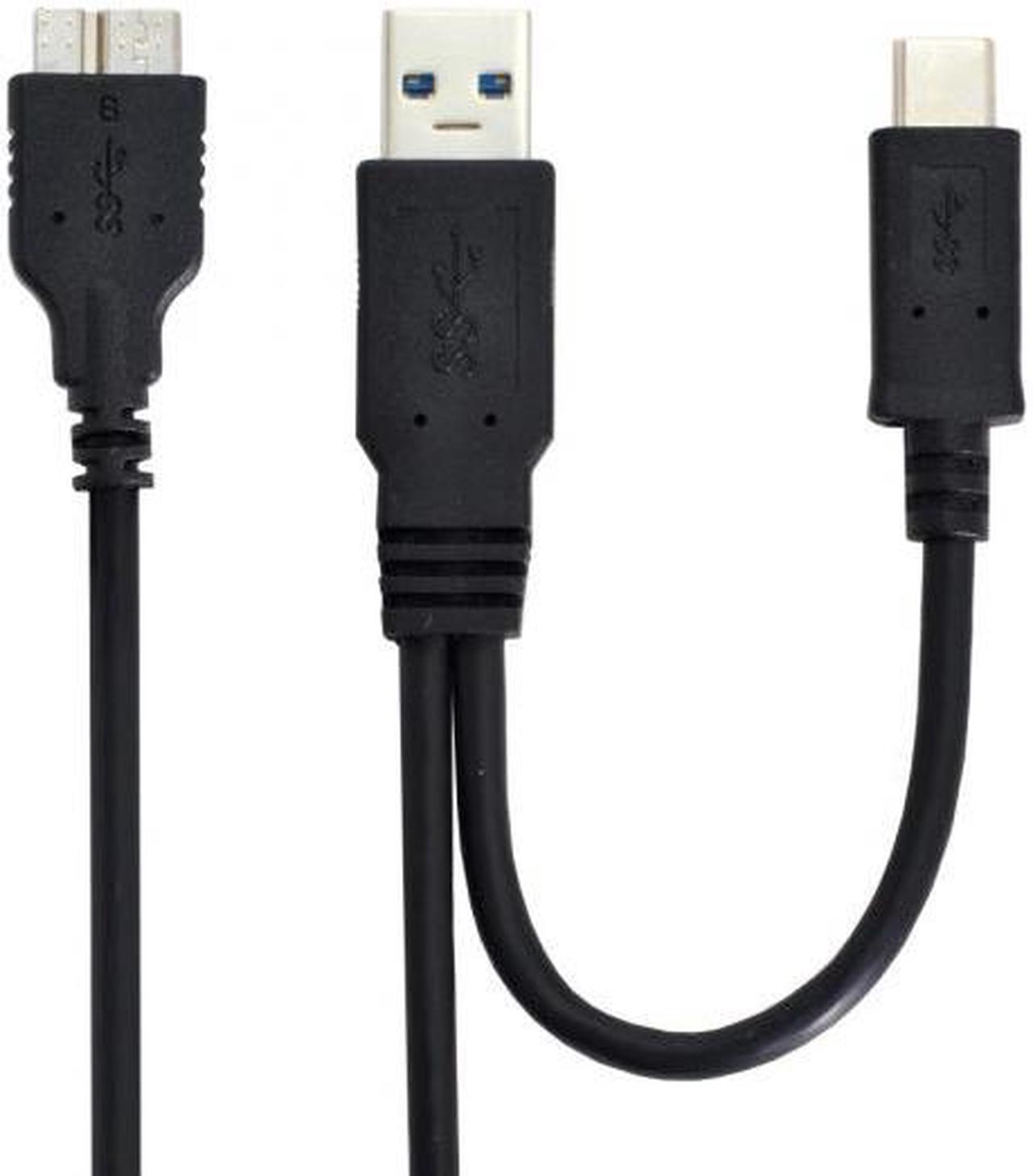 Chenyang UC-165 Combo USB-C USB 3.1 Type-CUSB3.0 Type-A Host to Micro USB 3.0 Target Data Cable for Disk